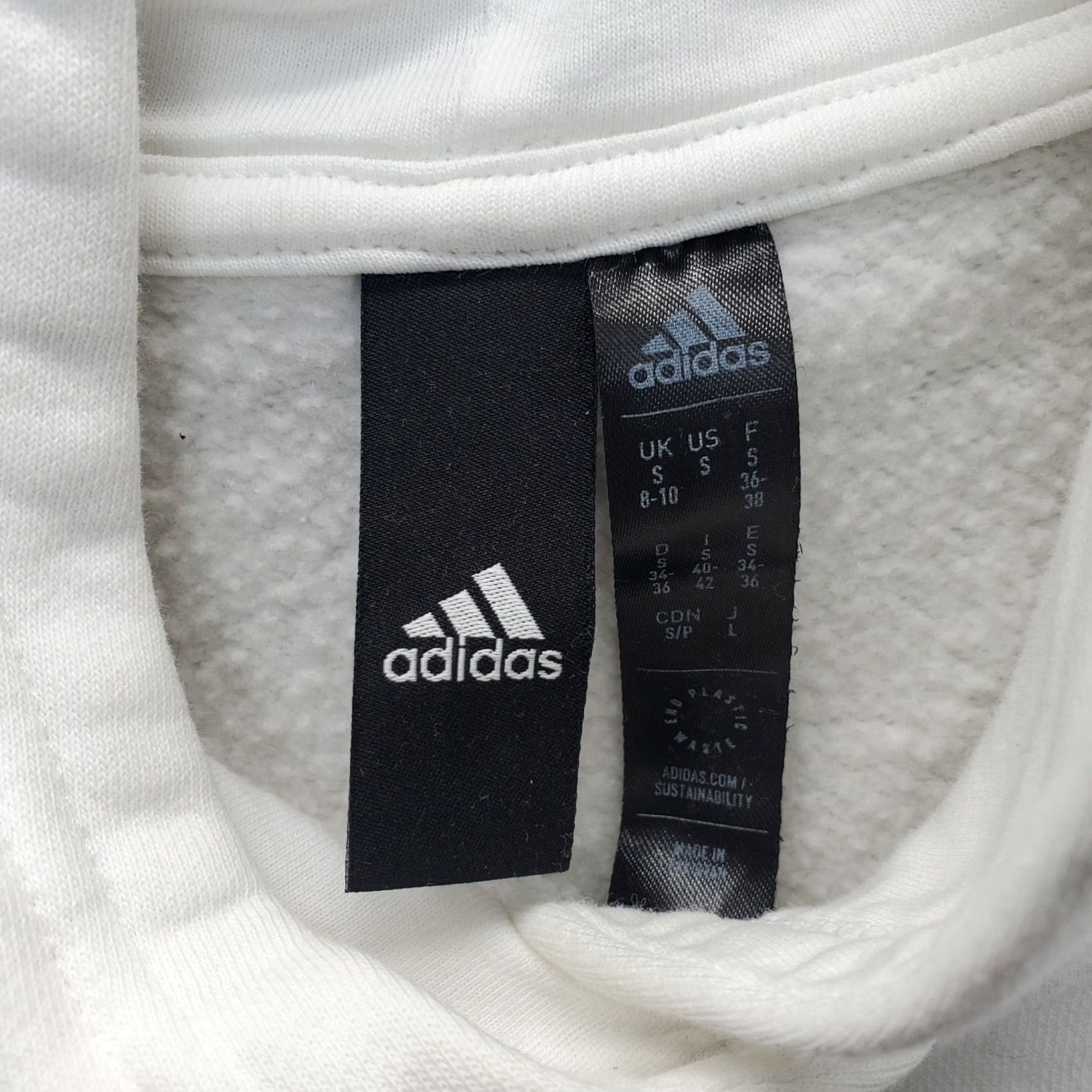 Adidas Adidas Womens Small White Embroidered Logo Hoodie Pullover Athletic Fleece Lined Raglan Sleeve Size S / US 4 / IT 40 - 5 Thumbnail