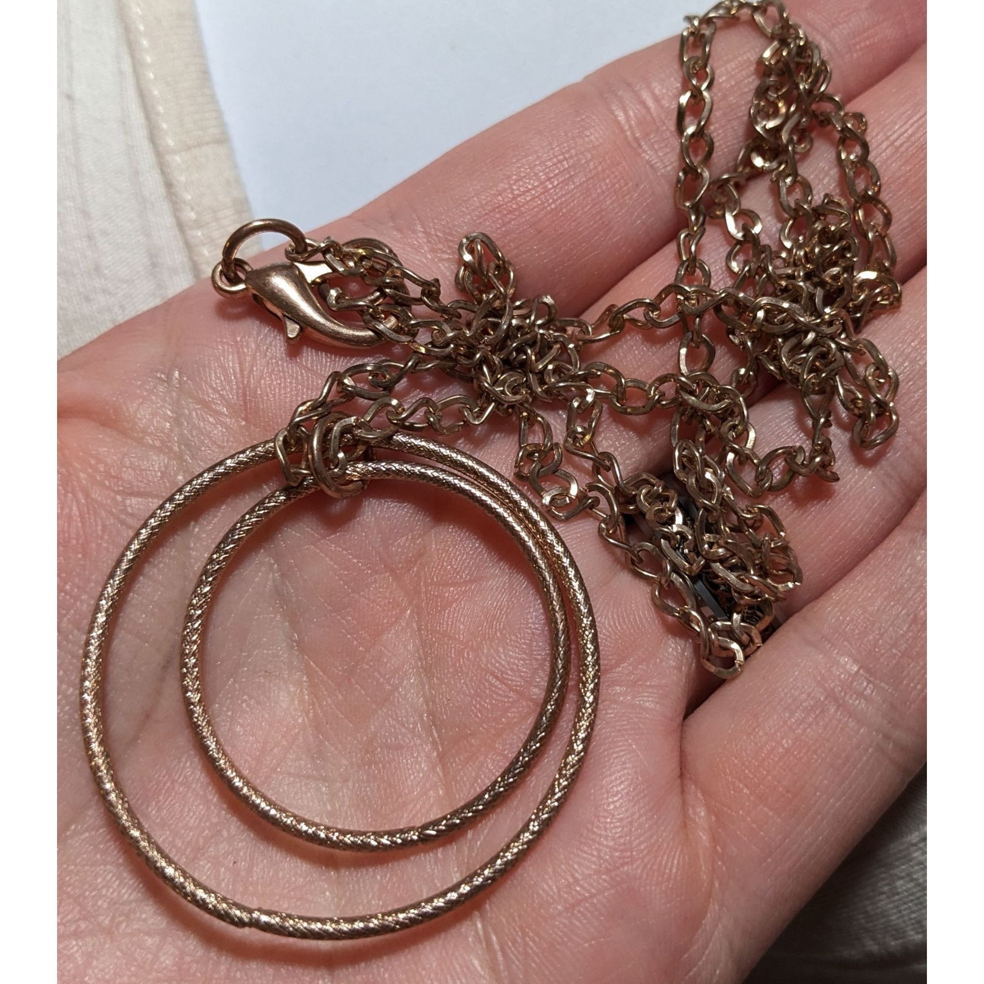 Other Rose Gold Double Circle Pendant Necklace Size ONE SIZE - 8 Thumbnail