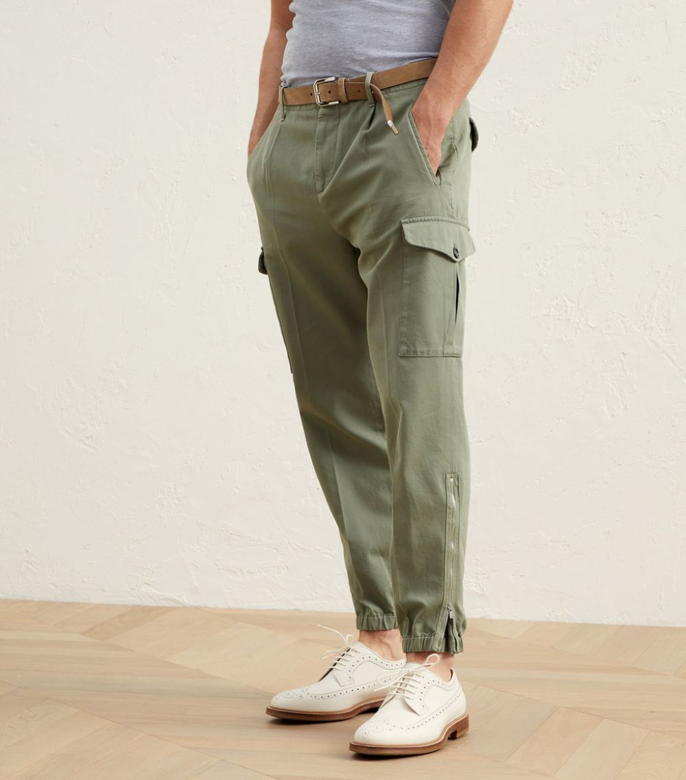 image of Brunello Cucinelli O1W1Db10424 Dyed Pants In Green, Men's (Size 38)