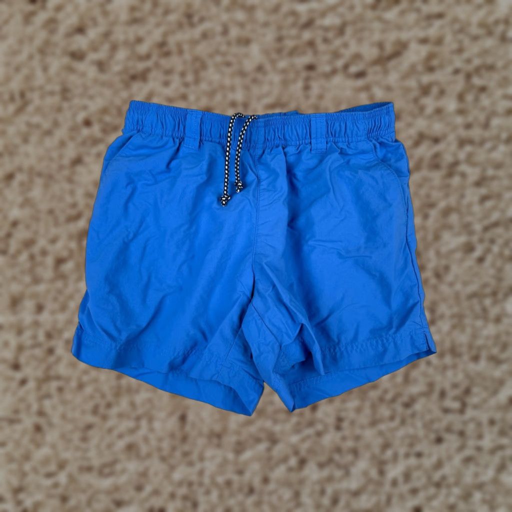 Vintage Columbia Men Shorts Small Blue PFG Nylon Cotton Elastic Waist Cargo Pocket Inseam 5in Size US 29 - 1 Thumbnail