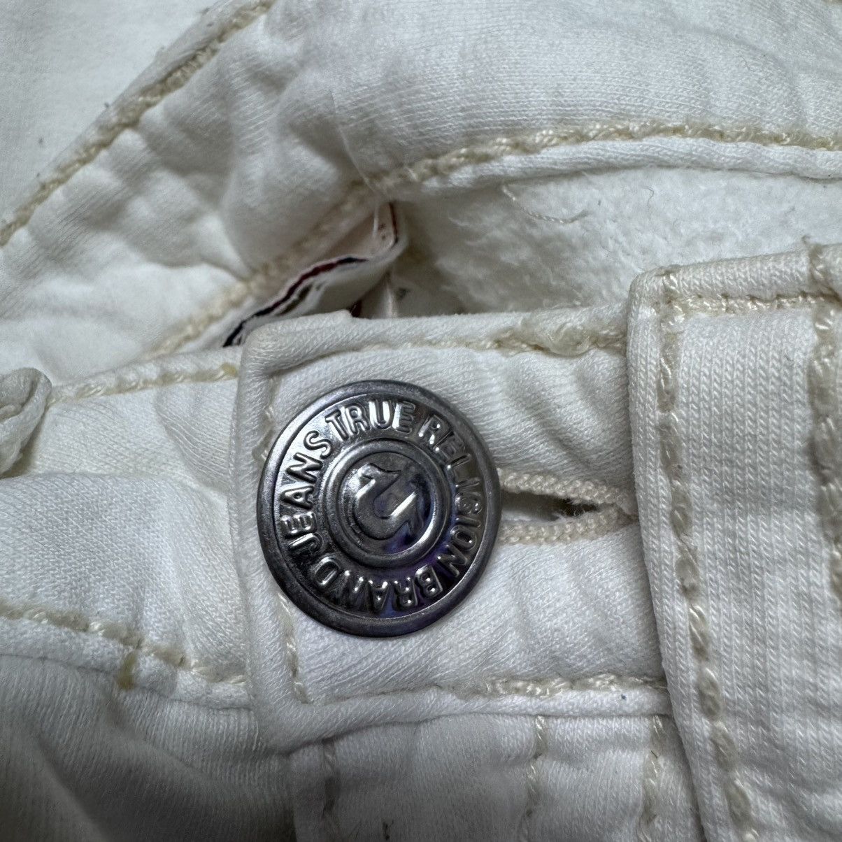True Religion True Religion Joey Big T Sweat Flare Jeans White Size 27" / US 4 / IT 40 - 19 Thumbnail