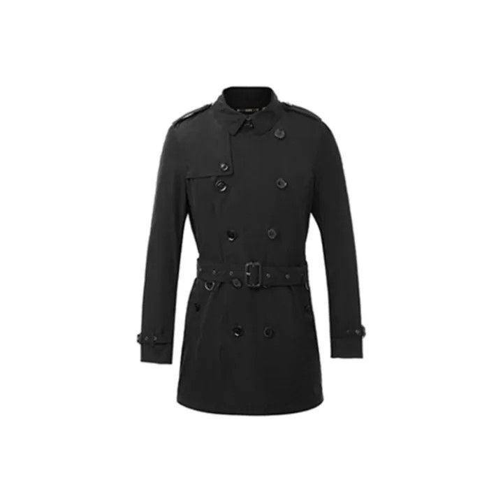Burberry Burberry Brit Black Double-Breasted Trench Coat Size US XS / EU 42 / 0 - 1 Thumbnail