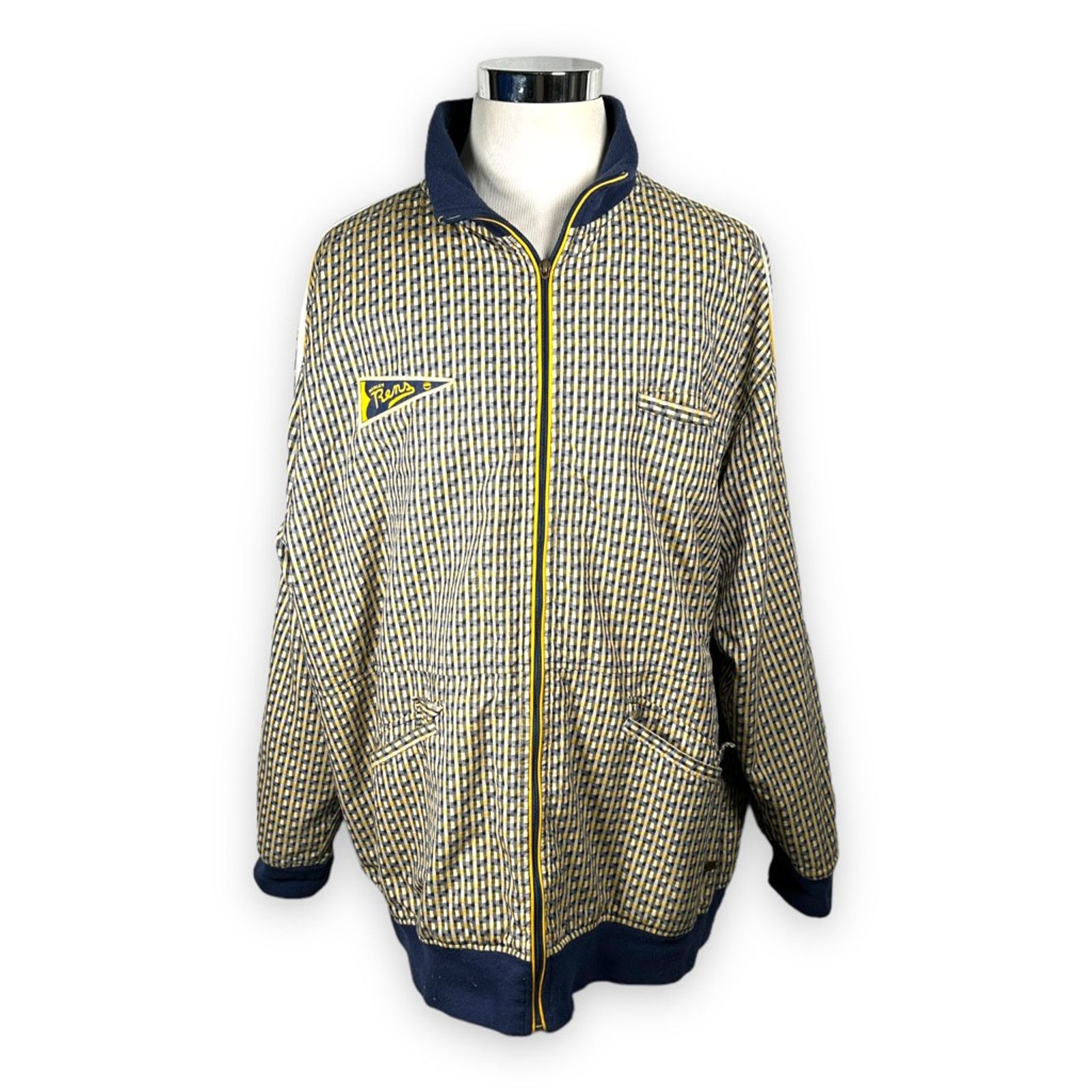 Nike Nike Mens Harlem Rens Jacket Vintage Blue Yellow Stripe XXL Size US XXL / EU 58 / 5 - 1 Thumbnail