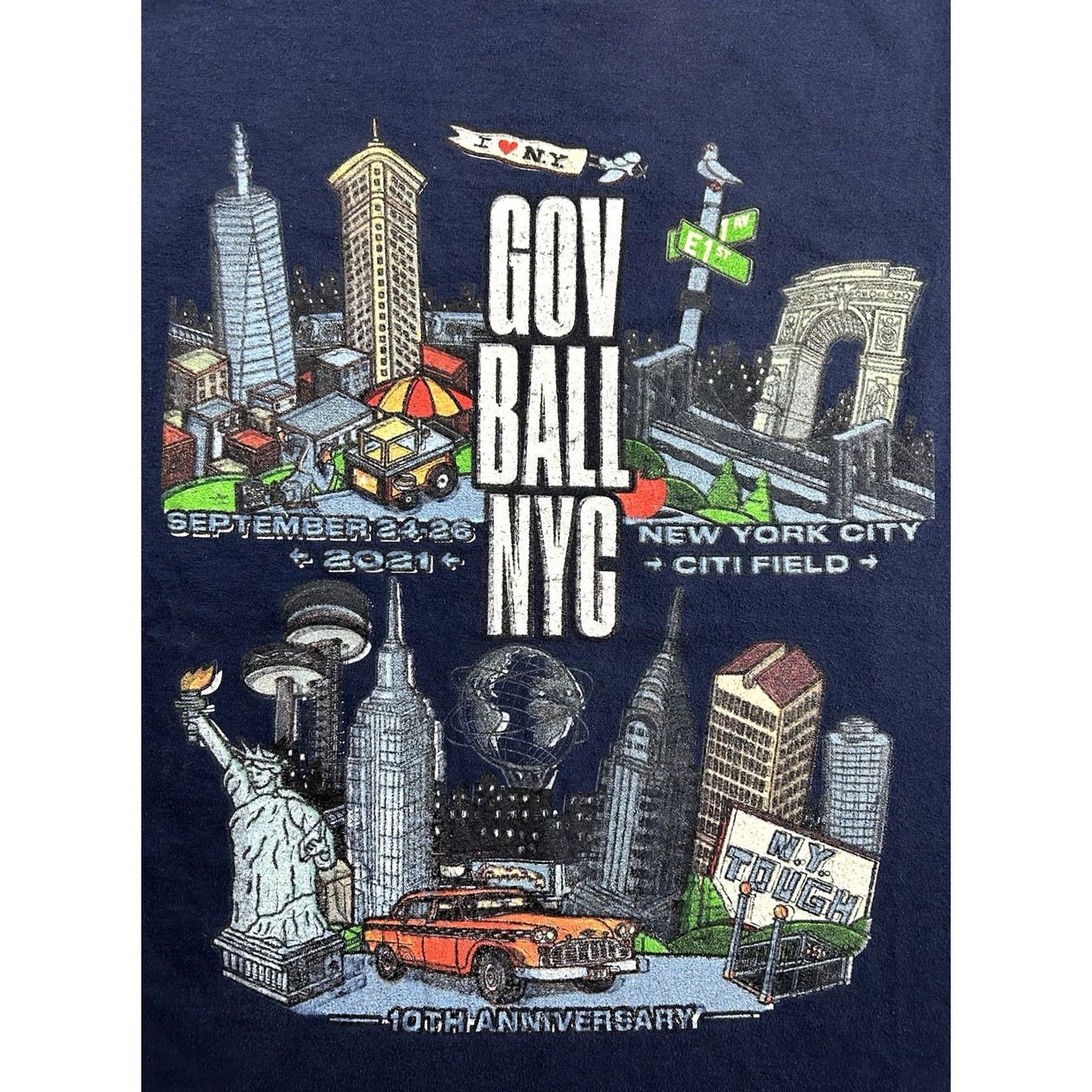 Fruit Of The Loom Governors Ball NYC 2021 Tour Shirt Medium Billie Eilish Post Malone A Rocky Blue Cotton M Unisex Adults Fruit of the Loom Music Festival Band Size US M / EU 48-50 / 2 - 3 Thumbnail