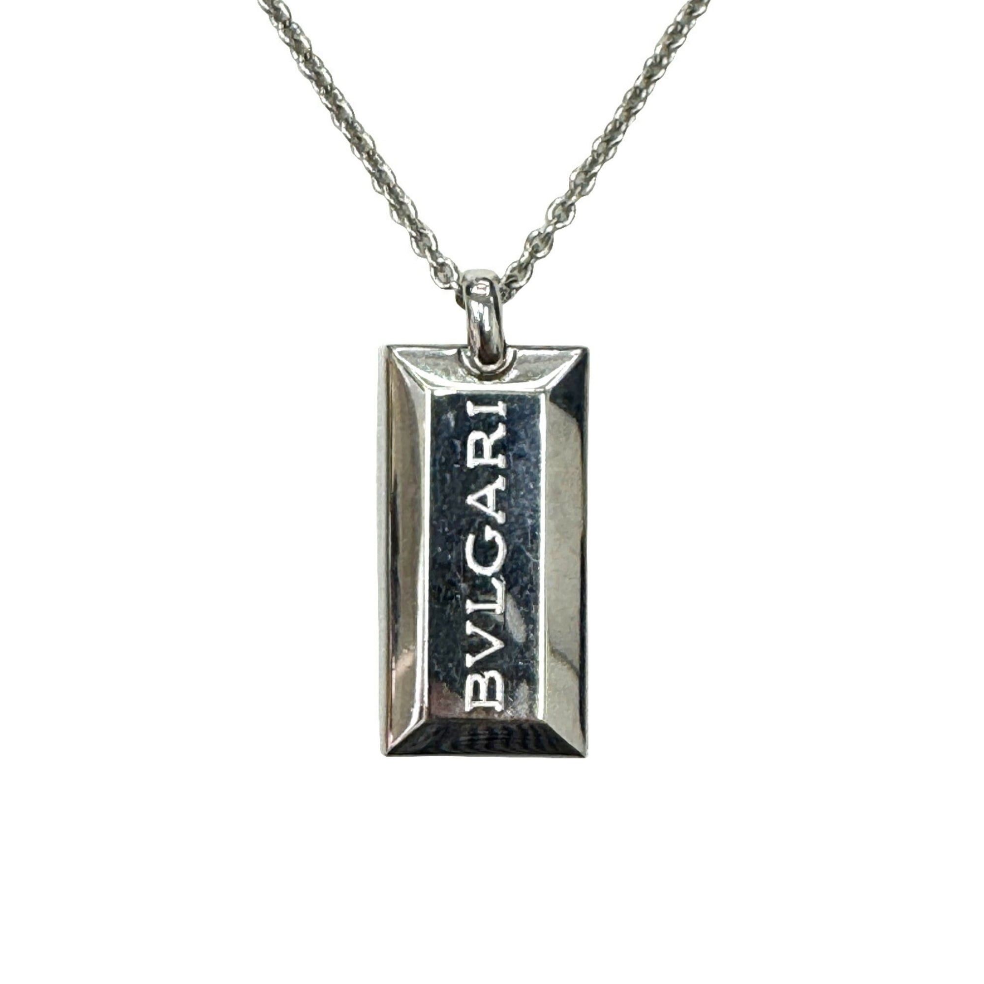 Bvlgari BVLGARI Bulgari Ingot Necklace 750 18KWG 19g for Men and Women Size ONE SIZE - 1 Thumbnail