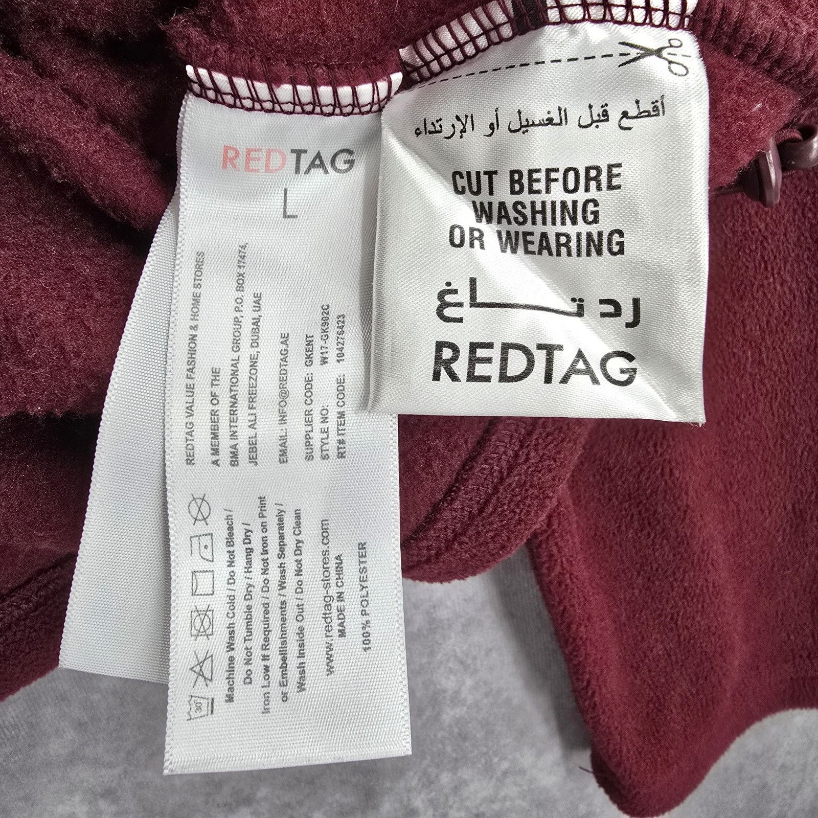 Other Redtag Red Zip Fleece Coat Jacket Mens Long Sleeve Large Size US L / EU 52-54 / 3 - 6 Thumbnail