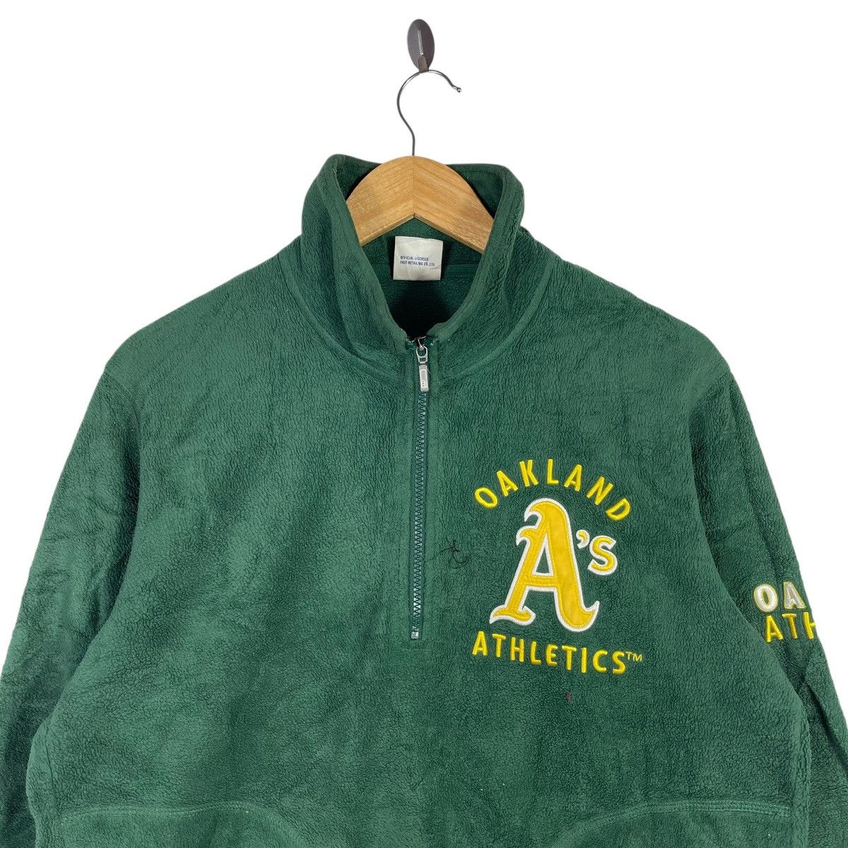 MLB Vintage Oakland Athletics MLB Quarter Zip Fleece Pullover Size US XL / EU 56 / 4 - 2 Thumbnail