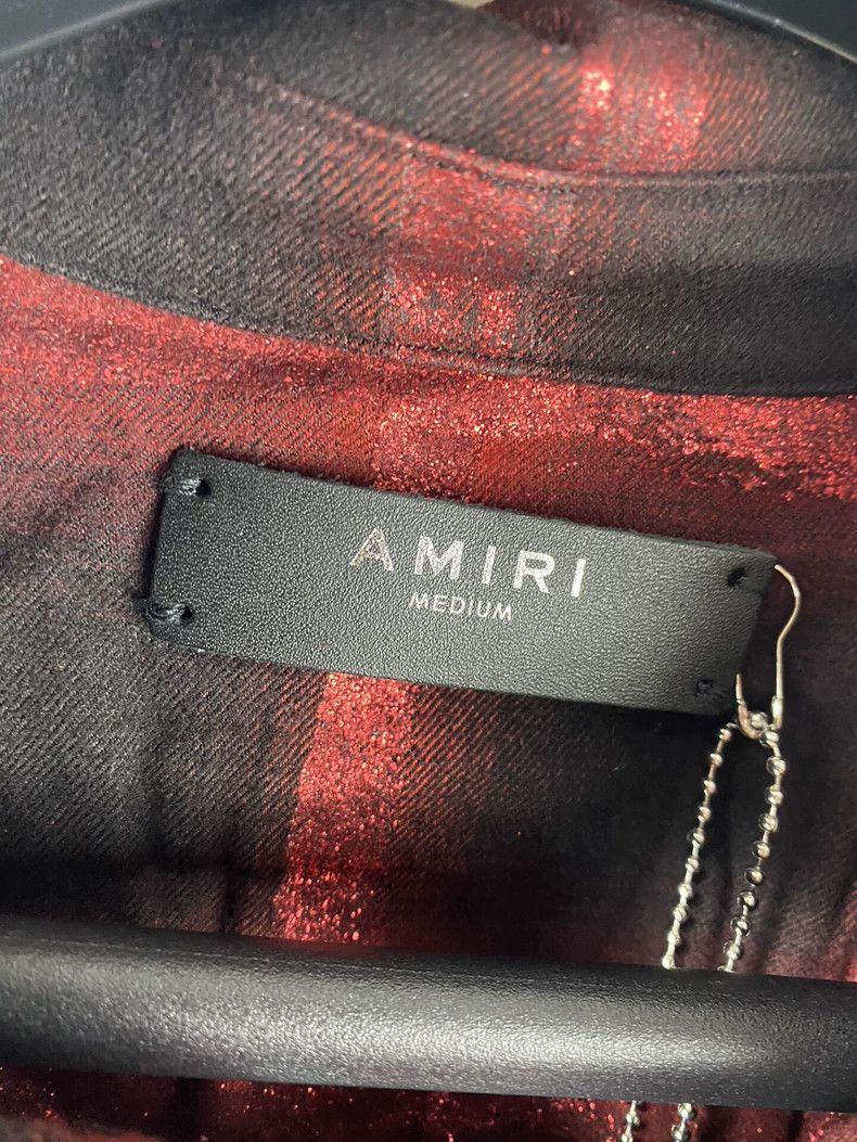 Amiri Amiri Red Plaid Glitter Shirt Size US M / EU 48-50 / 2 - 2 Thumbnail