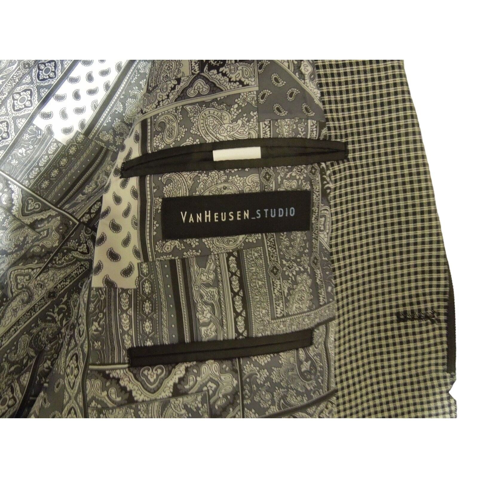 Van Heusen Van Heusen Studio 42 Regular Black White Checkered MSRP $195 Size 42R - 4 Thumbnail