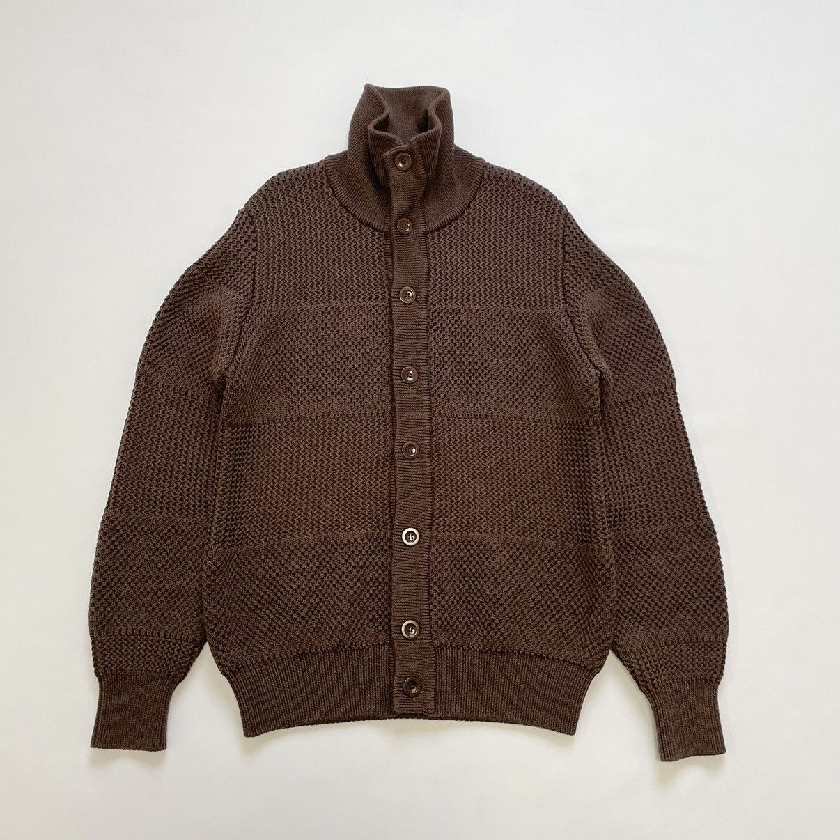 Maison Margiela A/W 09 Chunky Panelled Brown Knit Sweater Size US L / EU 52-54 / 3 - 2 Thumbnail