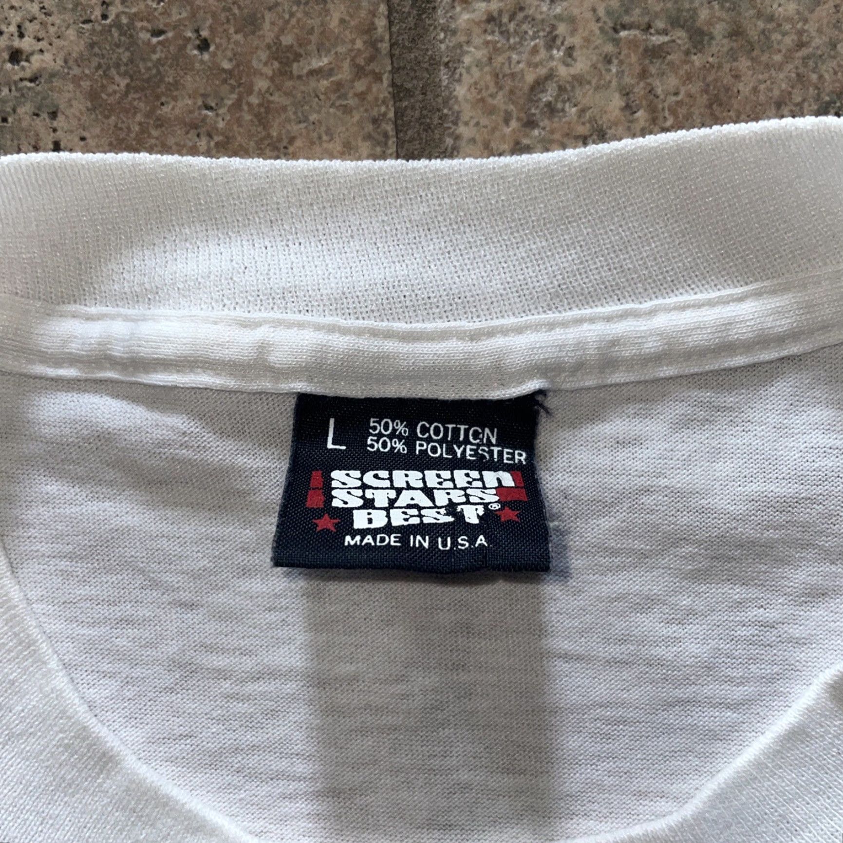 Vintage VINTAGE Arizona T-Shirt Mens L White USA Screen Stars BEST SINGLE STITCH Size US L / EU 52-54 / 3 - 3 Thumbnail