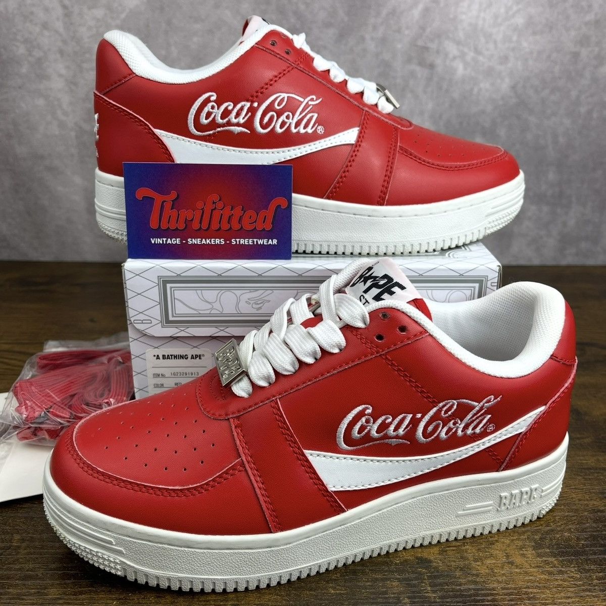 A Bathing Ape Bapesta Low Coca-Cola Red Size 6.5 Soda Shoes