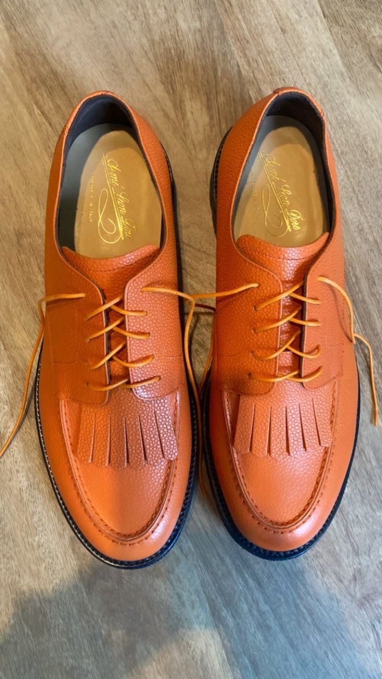 Aime Leon Dore SS25 orange calf skin lug sole derby Size US 12 / EU 45 - 2 Thumbnail
