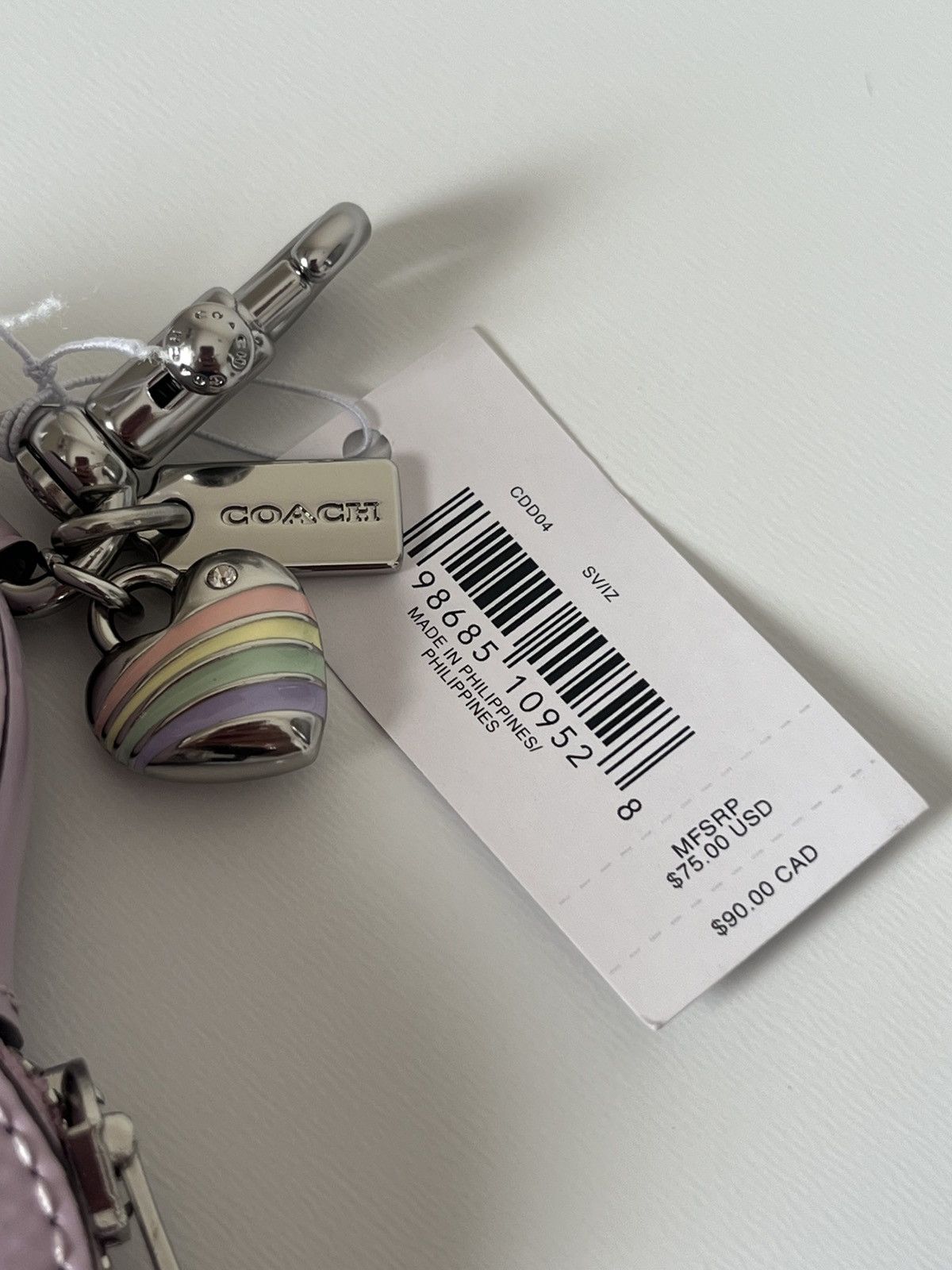 Coach Coach Heart Bag Charm In Signature Leather With Heart Charm Size ONE SIZE - 3 Thumbnail