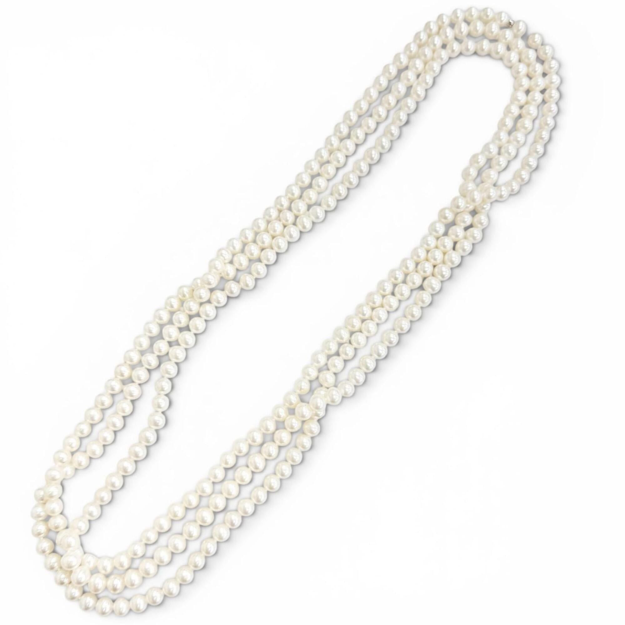 Tiffany & Co. TIFFANY&Co. Tiffany Freshwater Pearl 925 Long Necklace, White, Weight 151.55g, Women's, Highly Recommended ◎ Size ONE SIZE - 1 Thumbnail