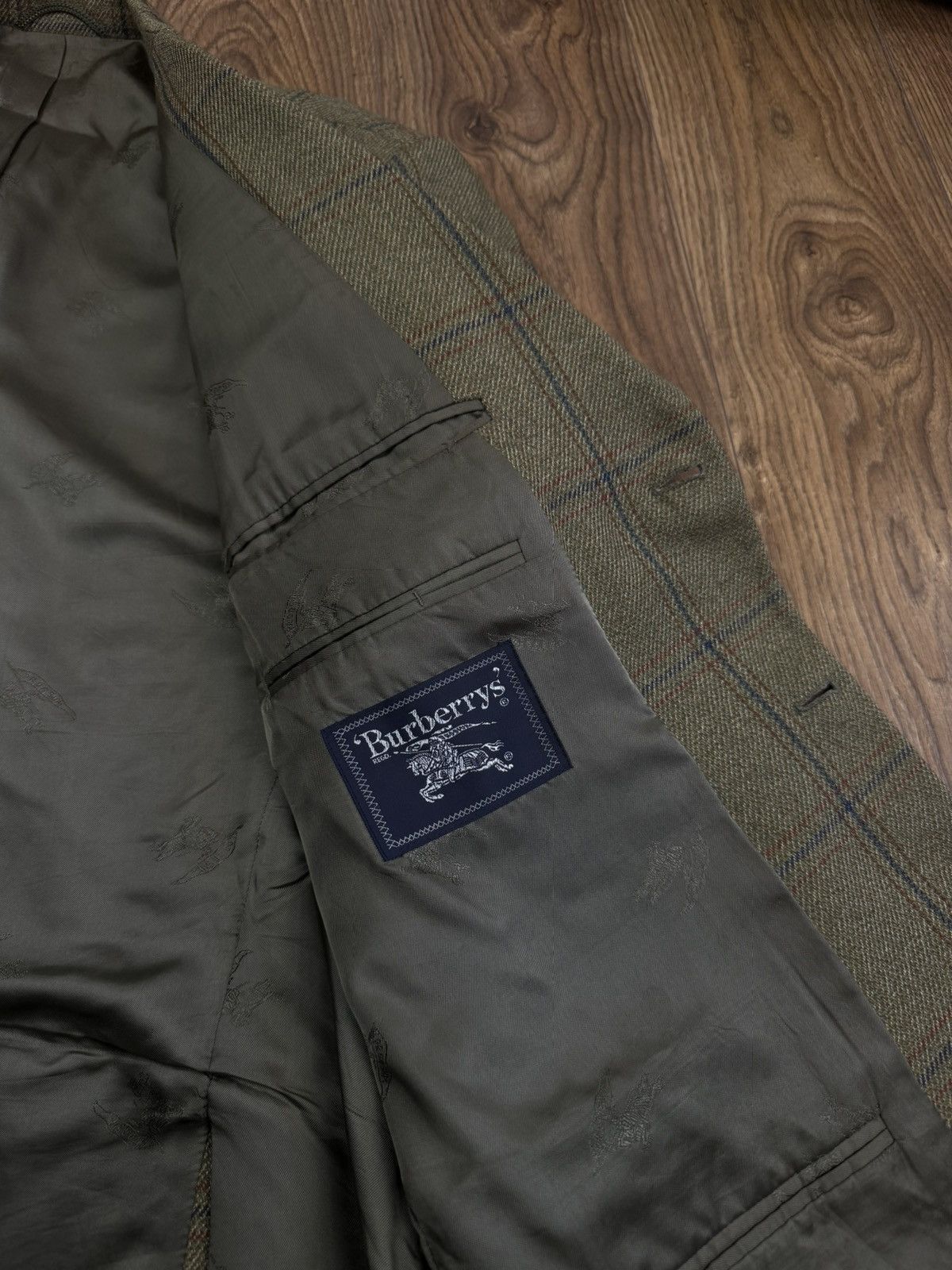 Burberry Vintage wool blazer Burberry Tweed original luxury item Size 48L - 2 Thumbnail