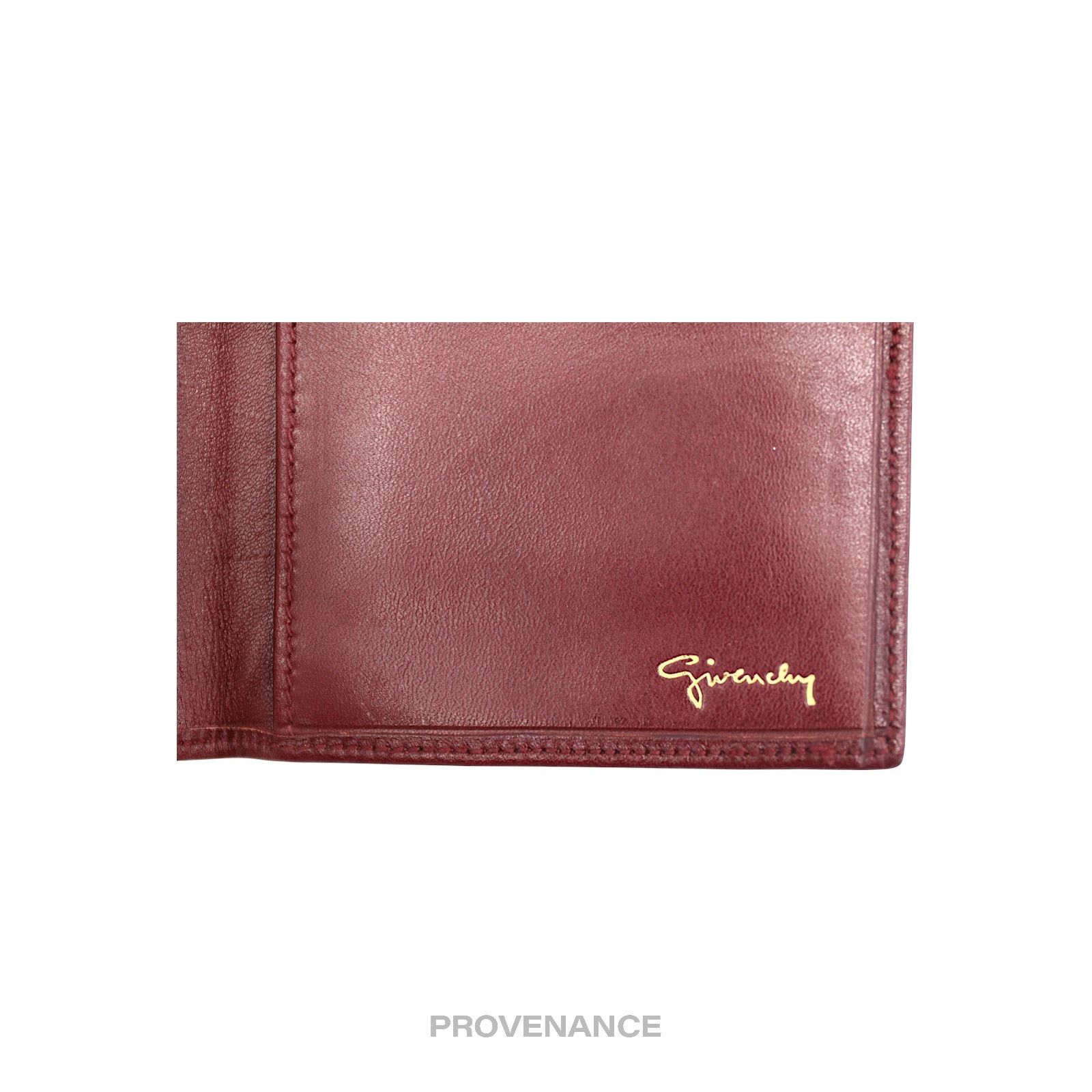 Givenchy 🔴 Givenchy 4G Logo ID Card Wallet - Burgundy Leather Size ONE SIZE - 6 Thumbnail