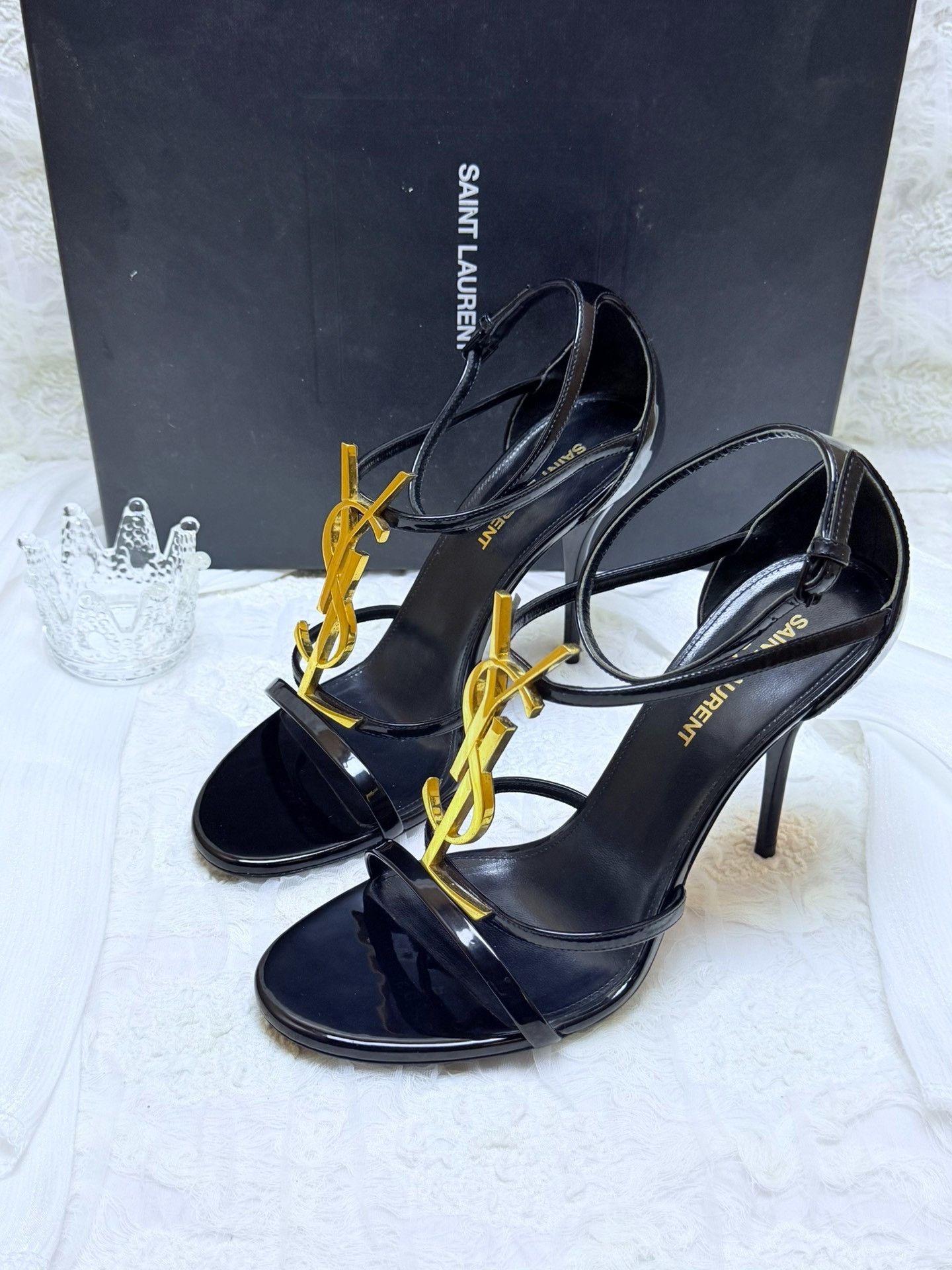 Saint Laurent Paris Saint Laurent Paris Retro Black Sandals us_8-5 Women Size US 8.5 / IT 38.5 - 1 Thumbnail