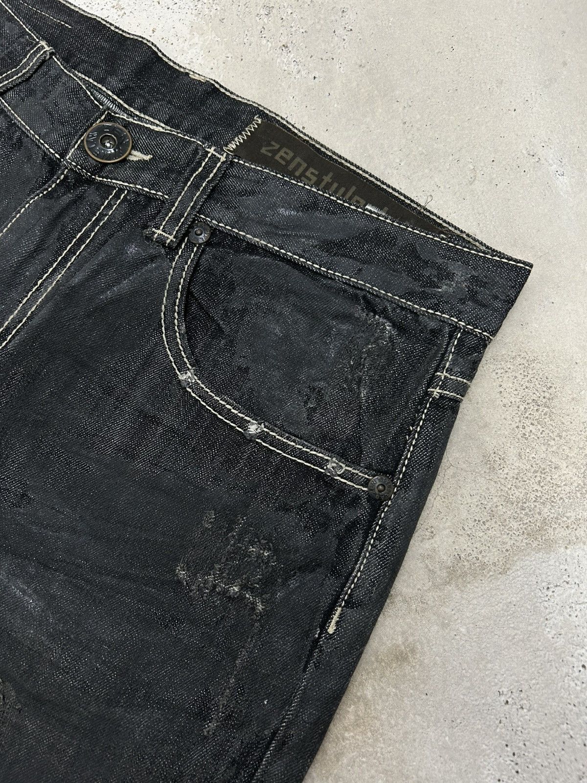 20471120 × GOSTAR DE FUGA × Japanese Brand Zenstyle Lab Japan Jean Pocket Logo Crown Fire Cross Size US 36 / EU 52 - 10 Thumbnail