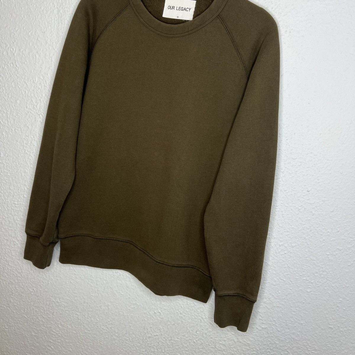 Our Legacy Base Sweat Crewneck in Khaki Green Cotton 48 Sweatshirt Size US M / EU 48-50 / 2 - 3 Thumbnail