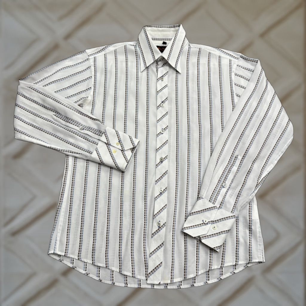 Ben Sherman Ben Sherman Shirt Mens White Blue Striped Button-Down (Regular) M Size US M / EU 48-50 / 2 - 1 Thumbnail