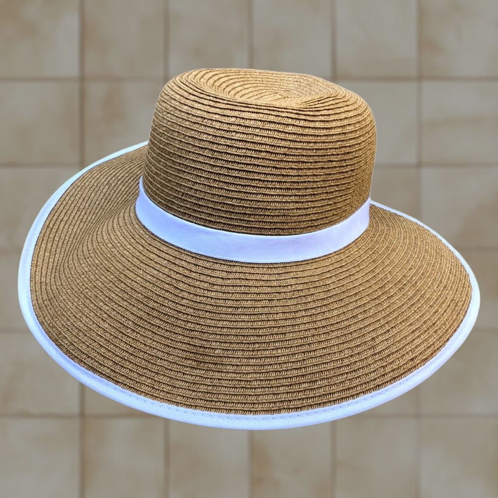 Vintage SUN N SAND HEADWEAR Sun Hat Women's Wide Brim UPF 50+ Beige Cap One Size Beig​e Womens Cap Sun Hat Size ONE SIZE - 1 Thumbnail