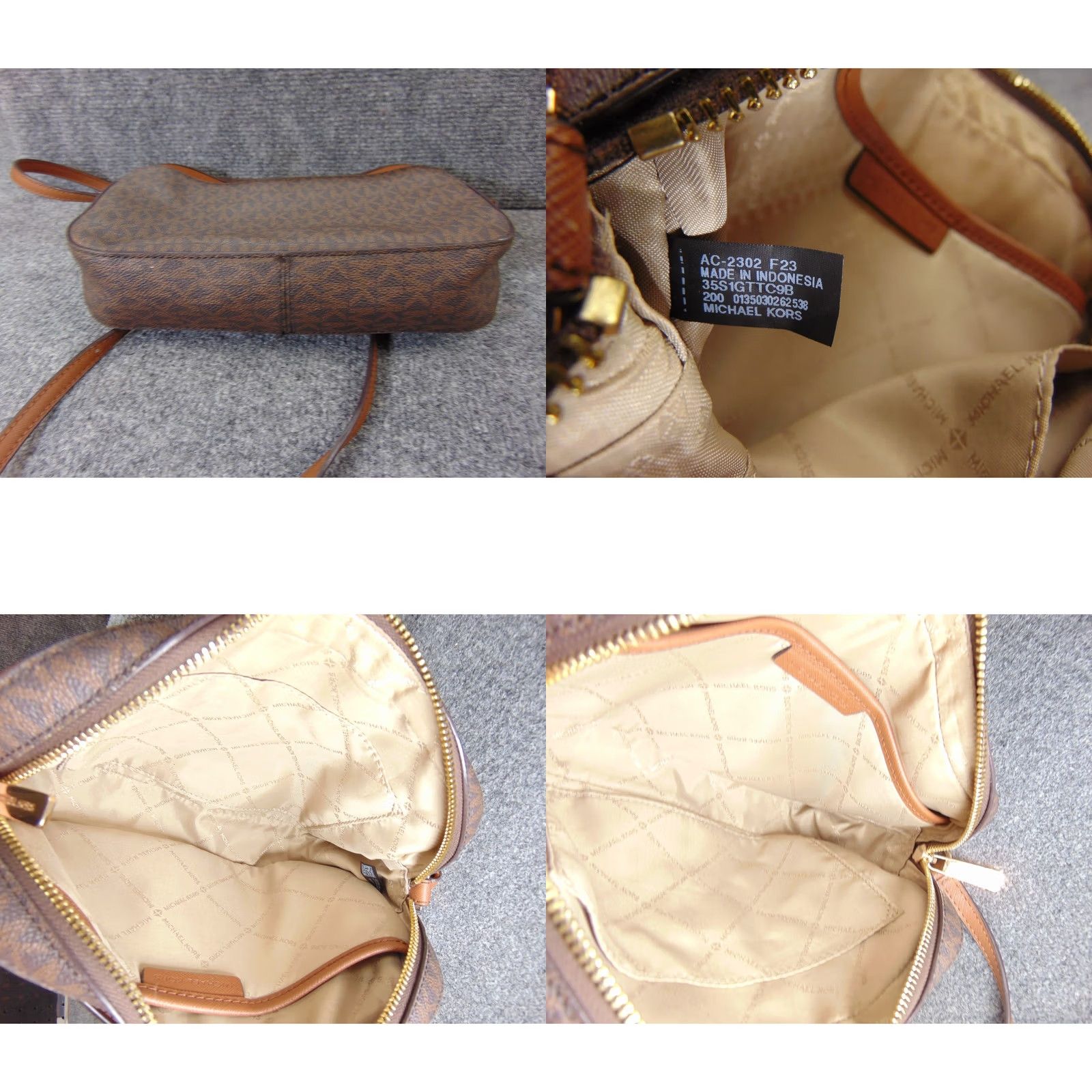 Michael Kors Michael Kors Jet Set Brown Monogram Crossbody Bag Chain Accent 35S1GTTC9B Size ONE SIZE - 8 Thumbnail