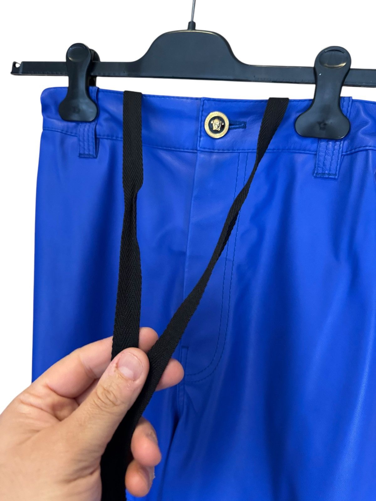 Versace Versace Leather Cargo Pants - Electric Blue Size US 33 - 17 Thumbnail