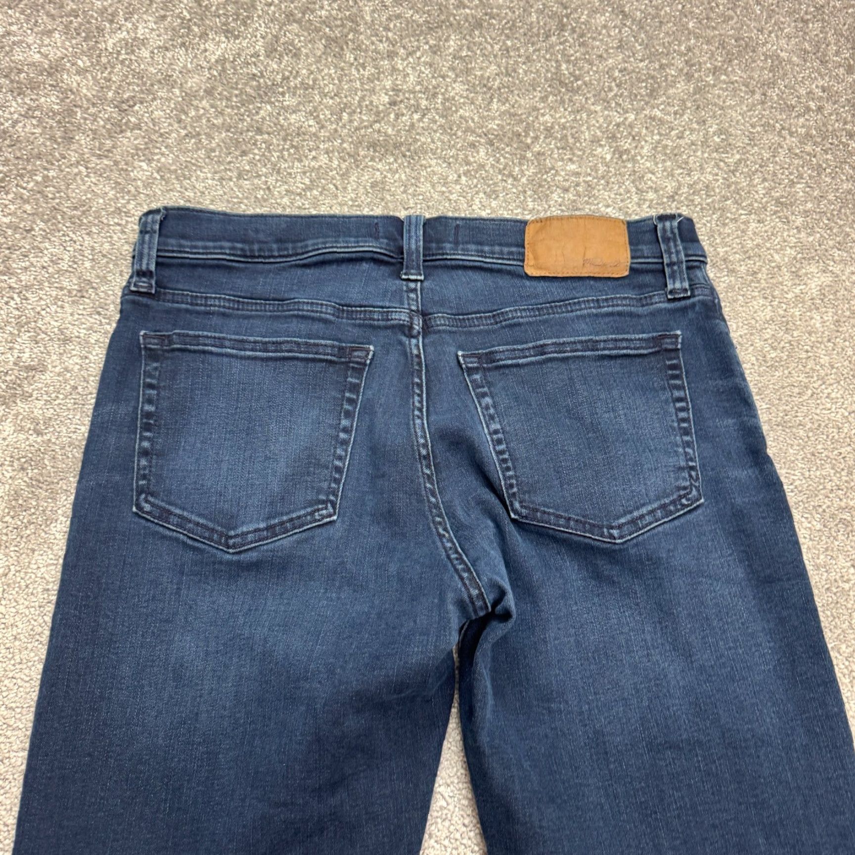 Madewell Madewell Slim Fit Straight Denim Jeans Mens 32x32 Blue Dark Wash Stretch Casual Size US 32 / EU 48 - 3 Thumbnail