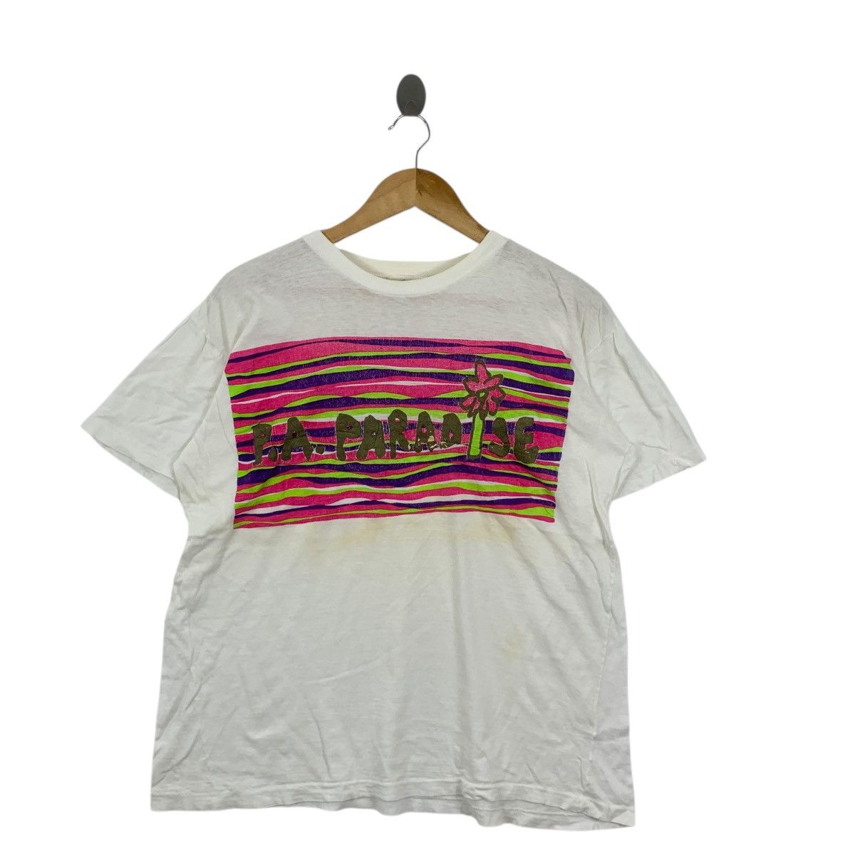 Other Vintage PA PARADISE HAWAII Hand Print Painting Tee Shirt Top Size S / US 4 / IT 40 - 3 Thumbnail