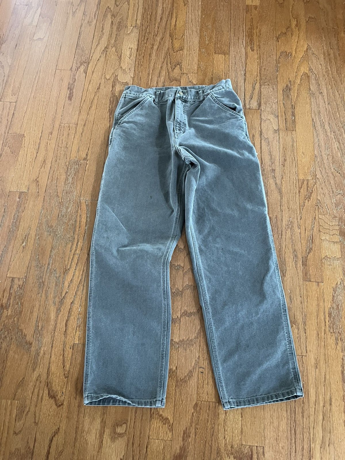 Carhartt × Vintage Carhartt Single Knee Pant Baggy Fit Vintage Dark Gray Jeans Size US 32 / EU 48 - 4 Thumbnail