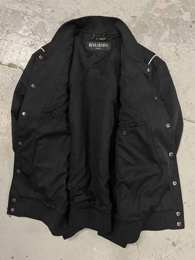 Balmain Balmain Black Buttoned White Lined Varsity Jacket Size US M / EU 48-50 / 2 - 6 Thumbnail