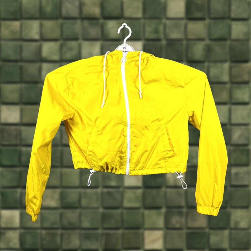 New Look New Look Windbreaker Jacket Women's L Yellow Polyester Hooded Full-Zip Casual Size L / US 10 / IT 46 - 1 Thumbnail