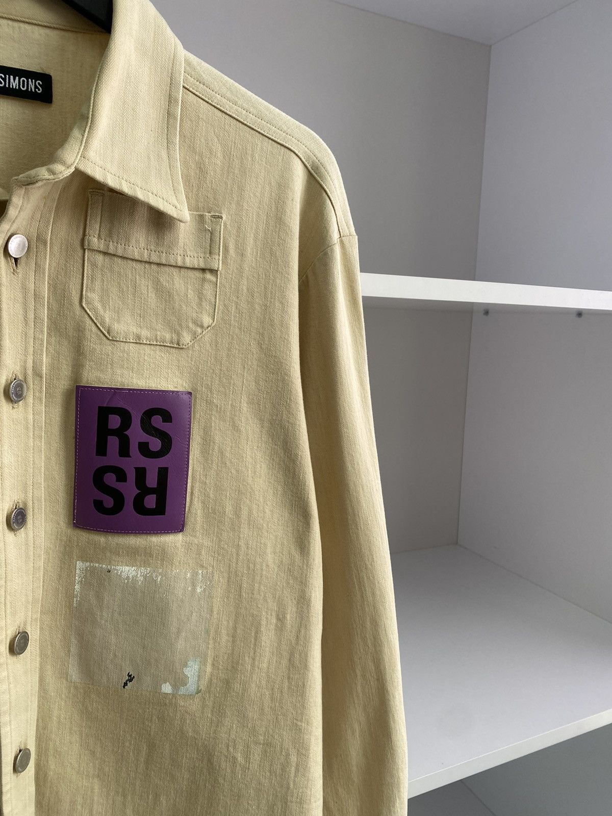 Raf Simons × Vintage Vintage Raf Simons 15SS Two Pocket RS Walker Patch Shirt Size US L / EU 52-54 / 3 - 13 Thumbnail