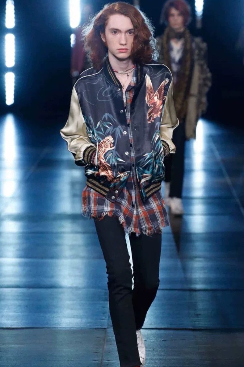 Saint Laurent Paris Saint Laurent Paris 16ss Tiger Eagle Silk Jacket Nextarrow- Size US L / EU 52-54 / 3 - 7 Thumbnail