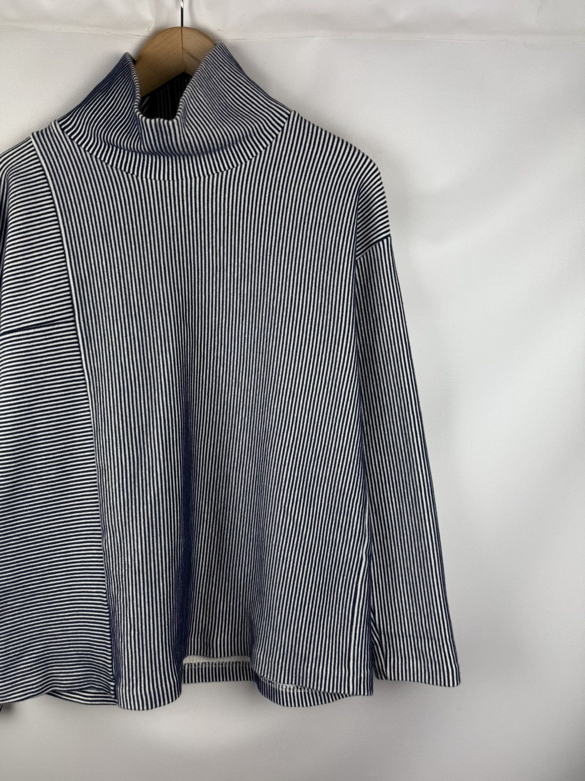 Cos Cos Avant-garde Striped High Neck Cotton Sweater Pullover Size S / US 4 / IT 40 - 3 Thumbnail