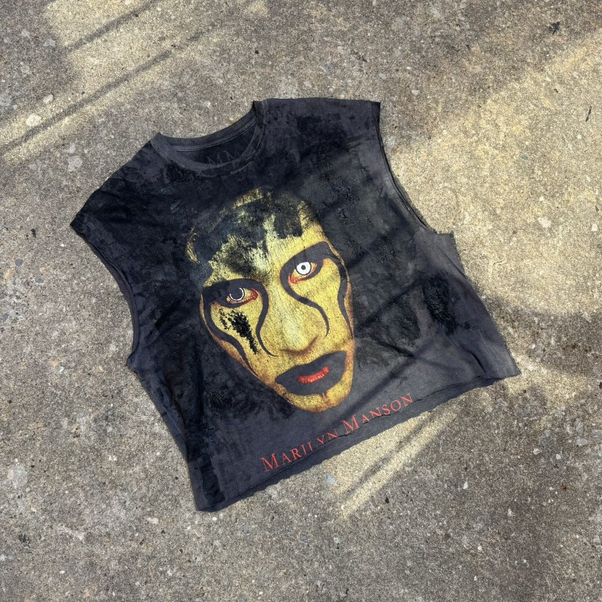 Vintage Marilyn Manson Thrashed Tank Size US XL / EU 56 / 4 - 2 Thumbnail