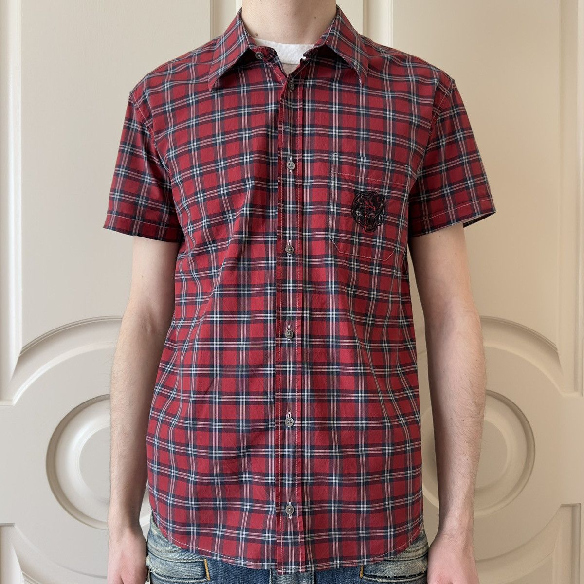 Balmain *RARE* FW11 BALMAIN Decarnin Western Shirt M 16 Red Ocre