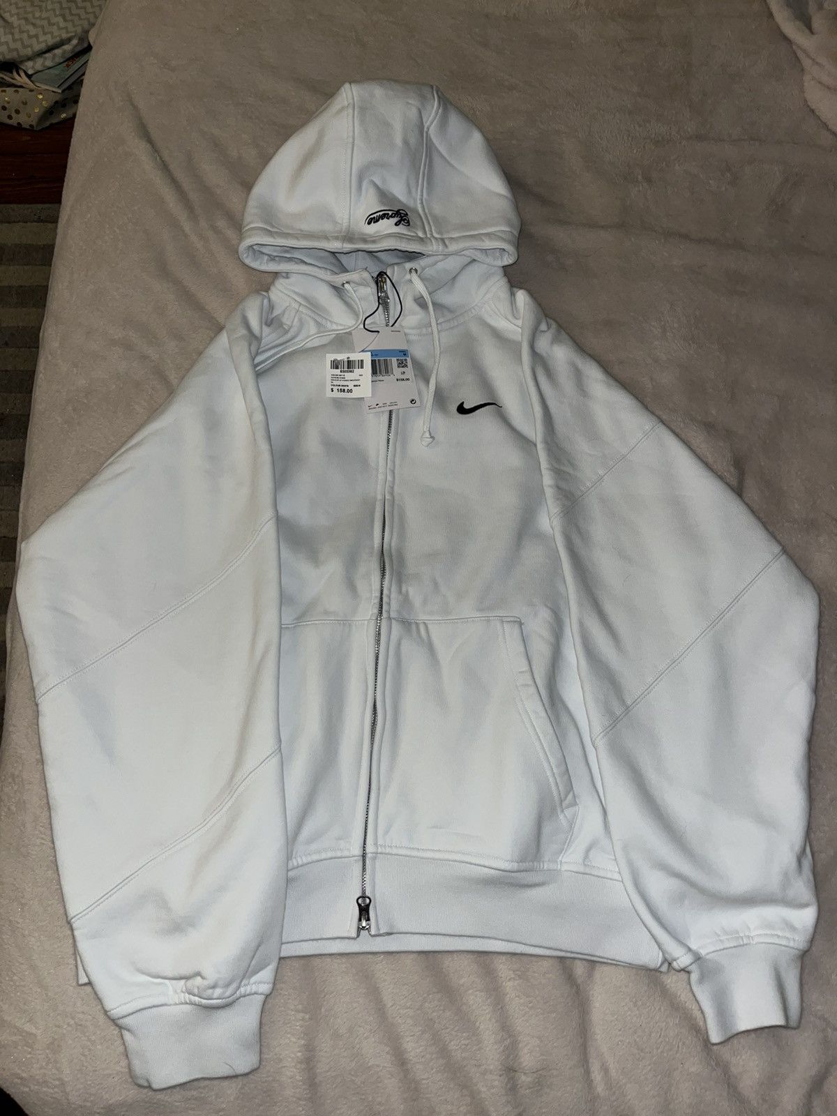 Supreme Supreme Nike zip up hooded sweatshirt size M (white) | Grailed