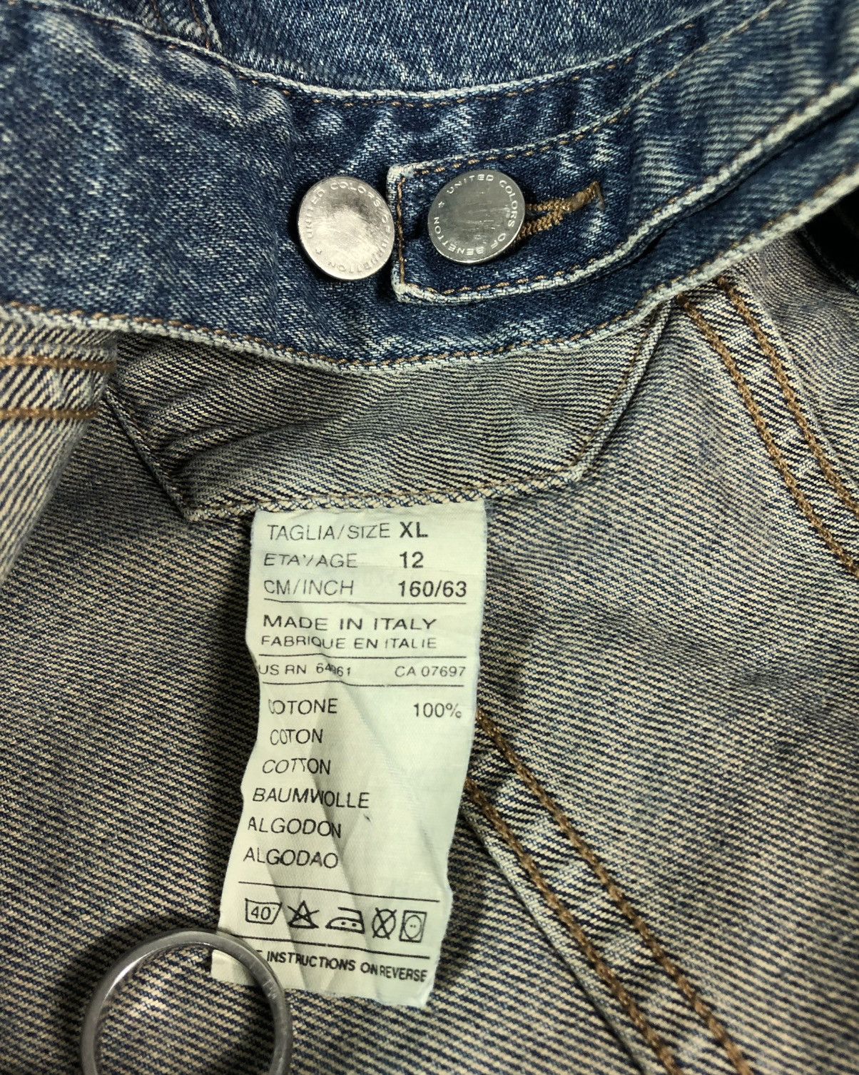 Benetton Trucker Jacket Jeans Size US M / EU 48-50 / 2 - 5 Thumbnail