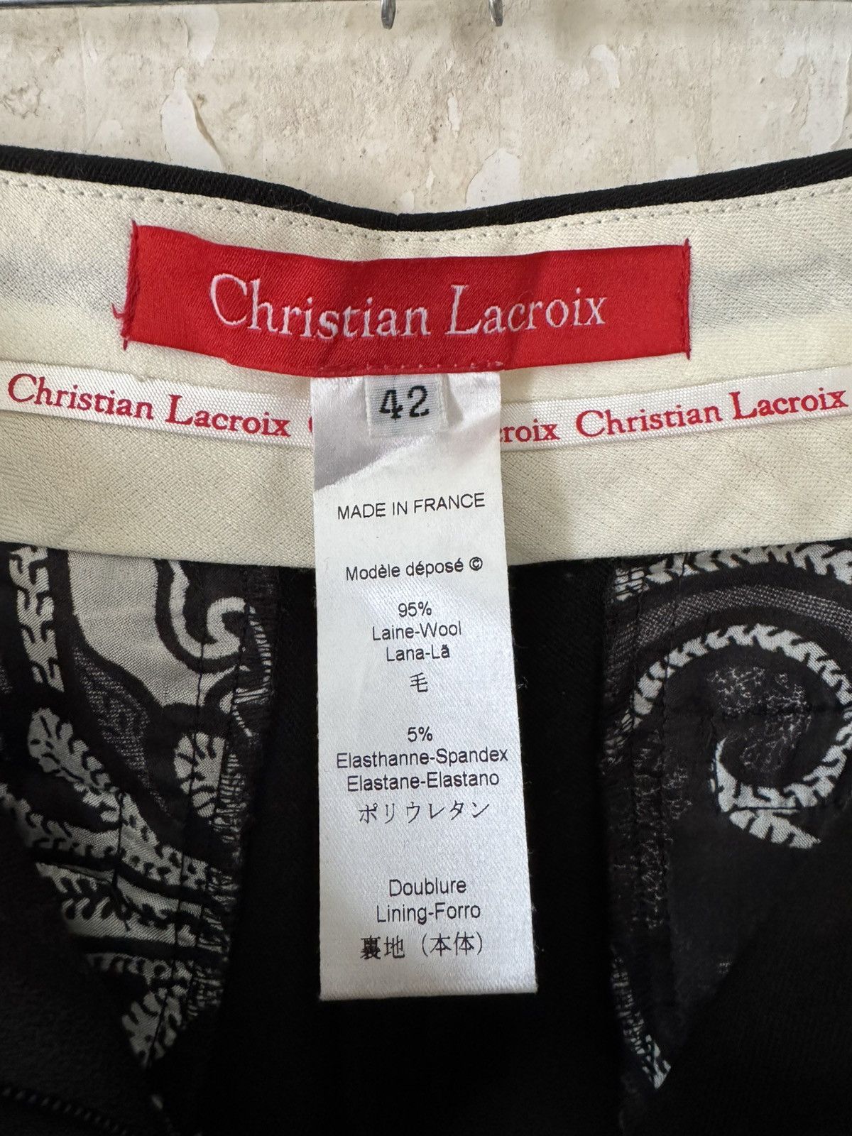 Christian Lacroix Christian Lacroix Black Wool-Blend Trousers Size 30" / US 8 / IT 44 - 4 Thumbnail