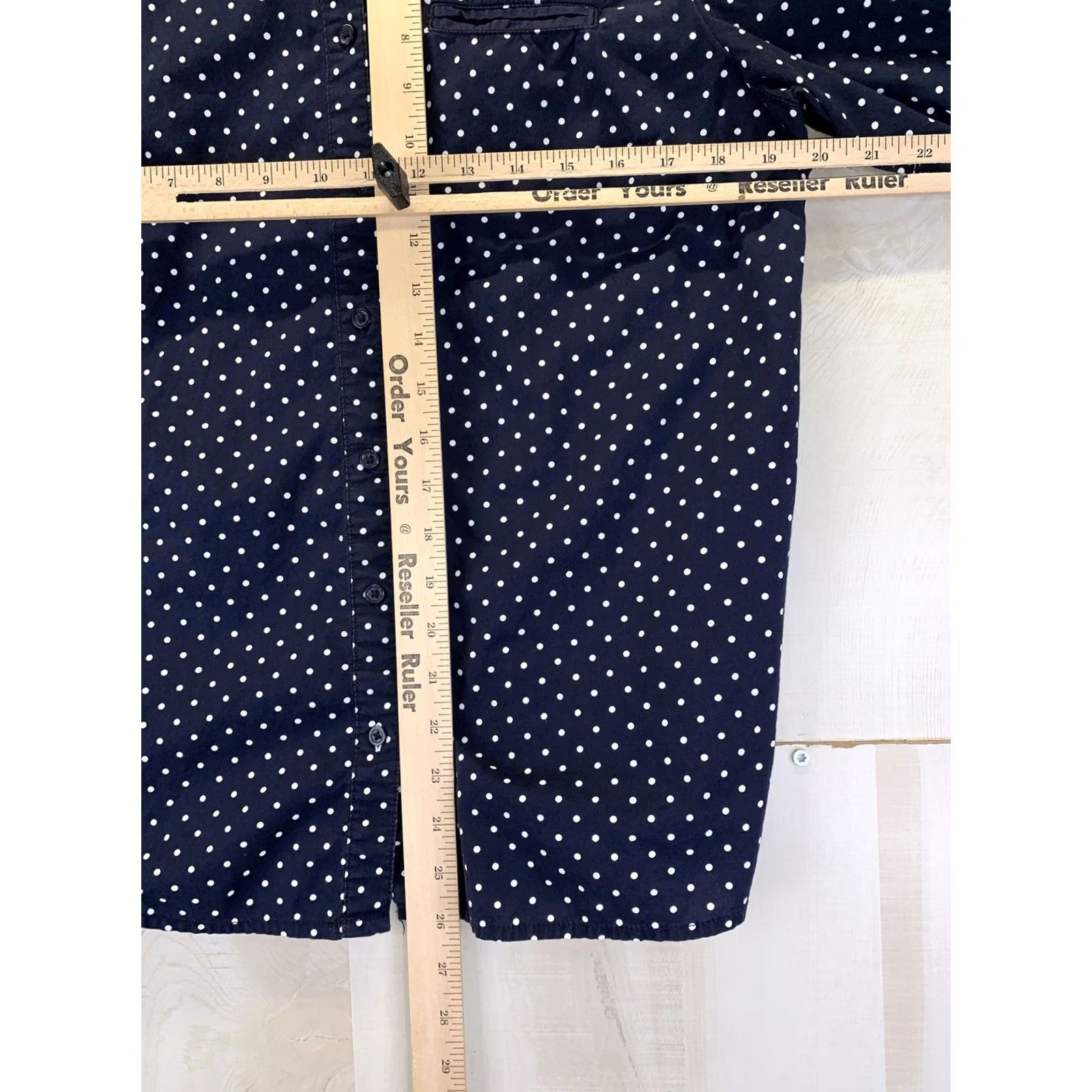 Tommy Hilfiger VINTAGE Tommy Hilfiger Relaxed Fit Navy Polka Dot Roll Tab Sleeve Womens Top L Blue Polka Dot Shirt Womens Large-Polka Dot Navy Shirt? Size L / US 10 / IT 46 - 5 Thumbnail