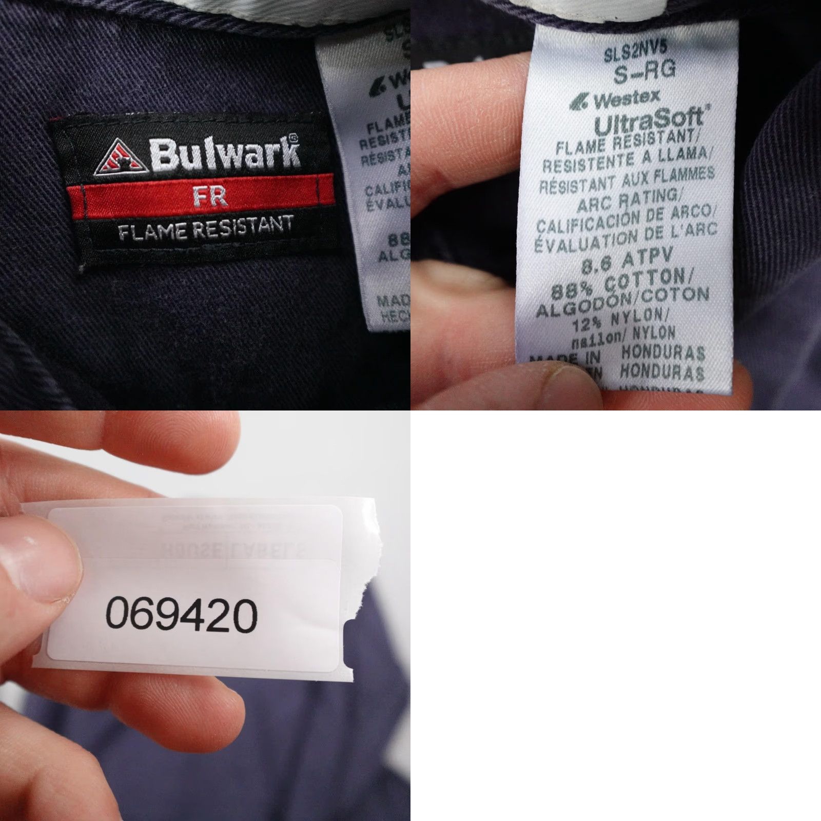 Vintage Bulwark Shirt Mens Small Blue FR CAT2 Work Flame Resistant Mechanic Utility Snap Shirt Size US S / EU 44-46 / 1 - 8 Thumbnail