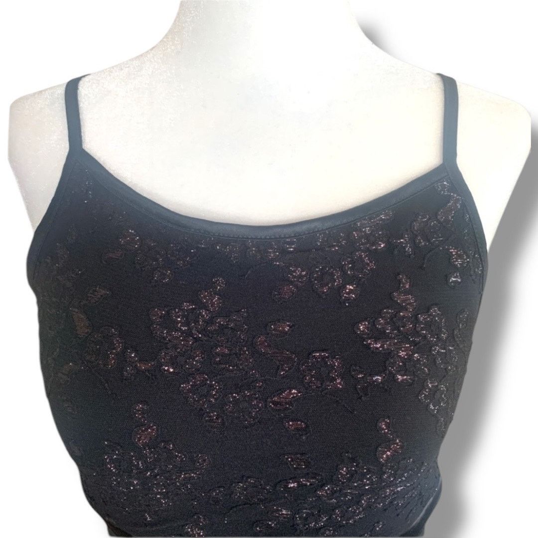 Vintage Vintage Black Metallic Sequin Floral Evening Gown Maxi Dress Size S / US 4 / IT 40 - 8 Thumbnail