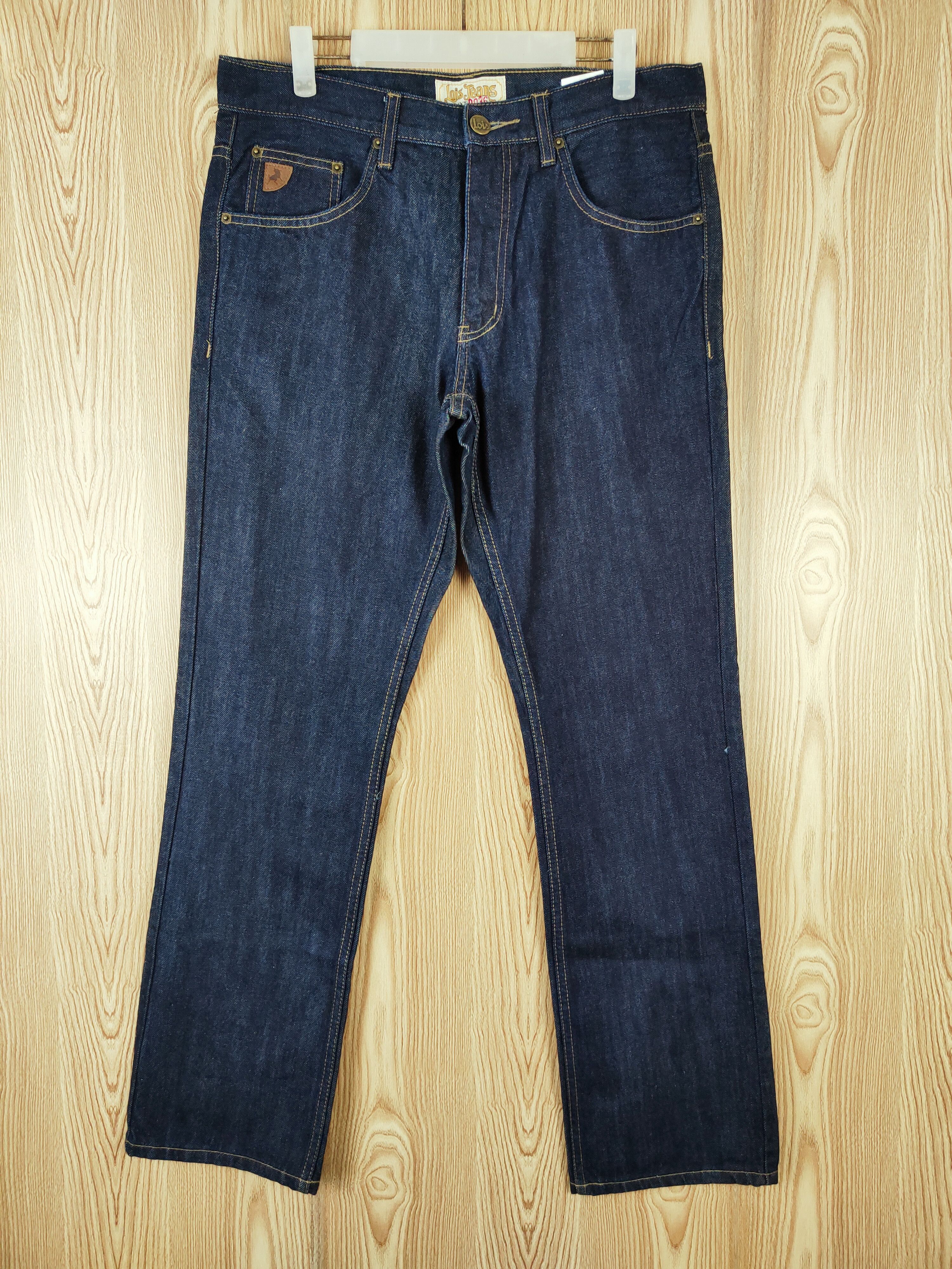 Japanese Brand × Vintage 1962 Lois 50th Anniversary Dark Blue Distressed Ripped Jeans Size US 35 - 1 Thumbnail