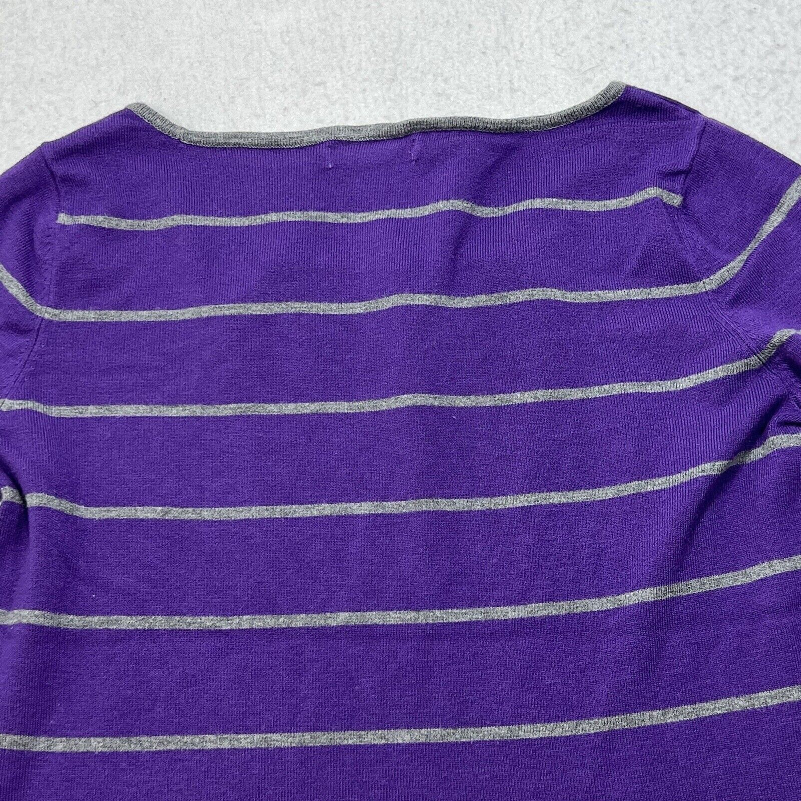 Other New York & Company Pullover Purple & Gray Striped Sweater Size XS / US 0-2 / IT 36-38 - 10 Thumbnail