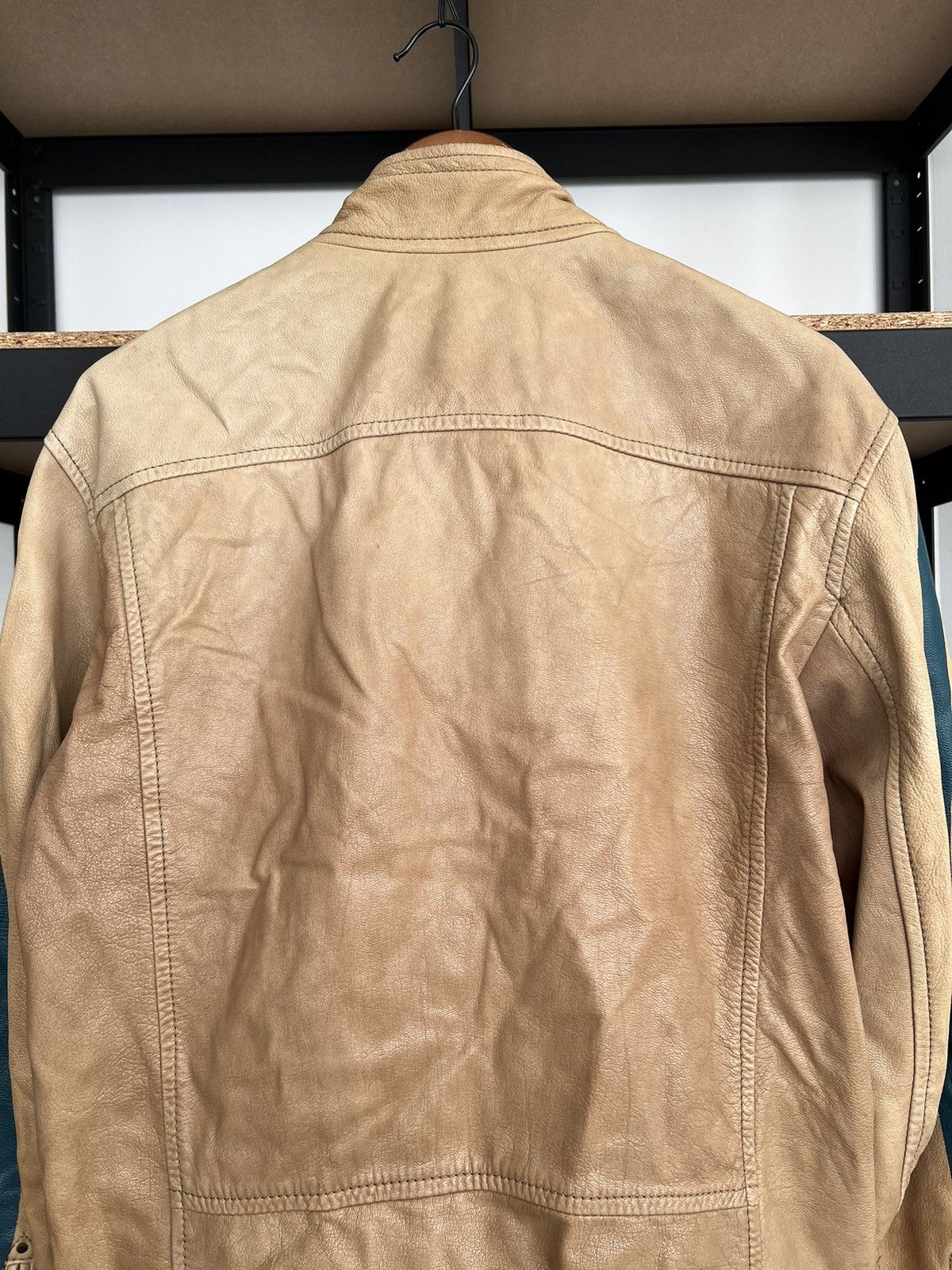 Strellson Strellson Moto Racing Faded Leather Jacket Sz 52 Size US L / EU 52-54 / 3 - 9 Thumbnail