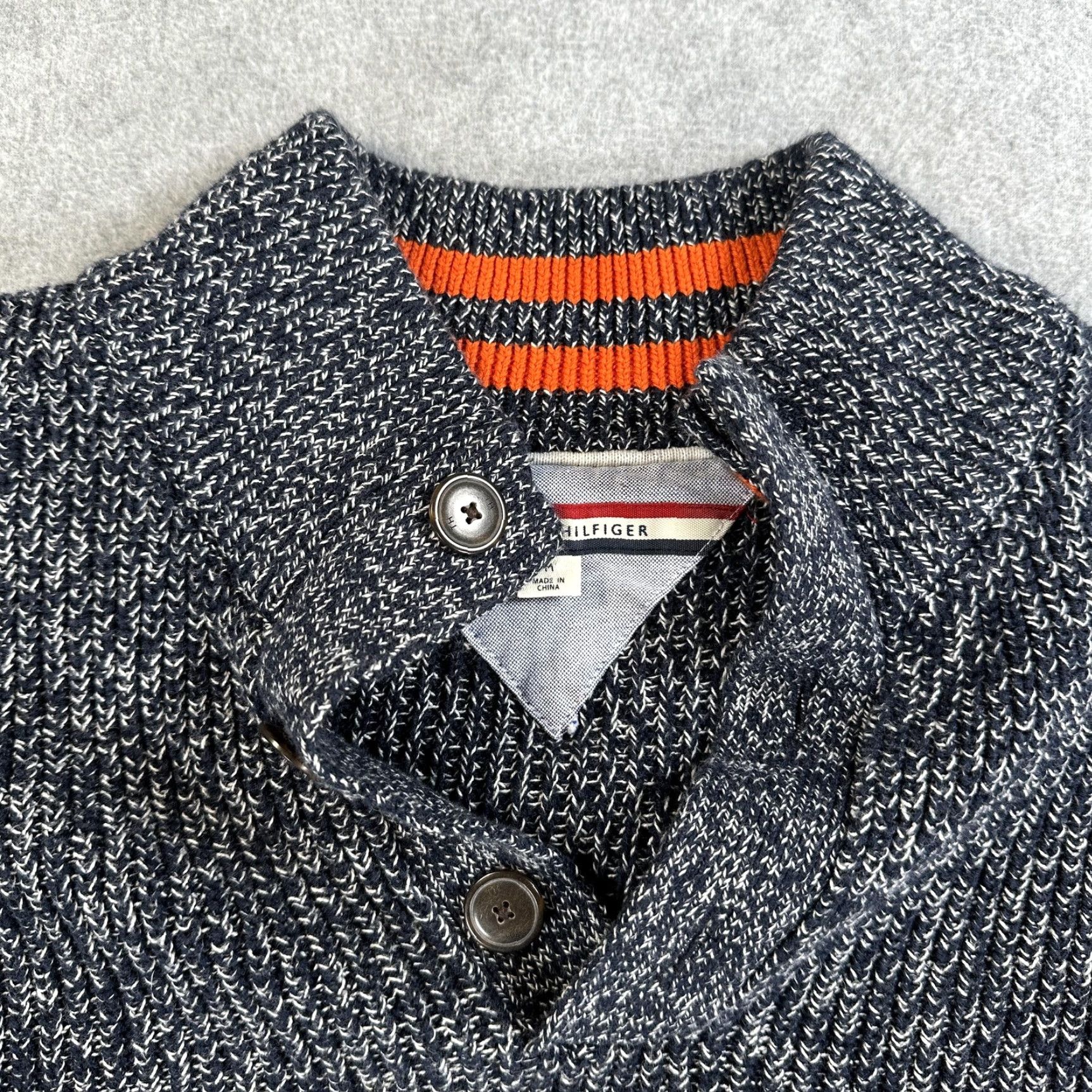 Tommy Hilfiger Tommy Hilfiger Sweater Mens M Blue Marled Shawl Collar Knit Pullover Casual Size US M / EU 48-50 / 2 - 2 Thumbnail