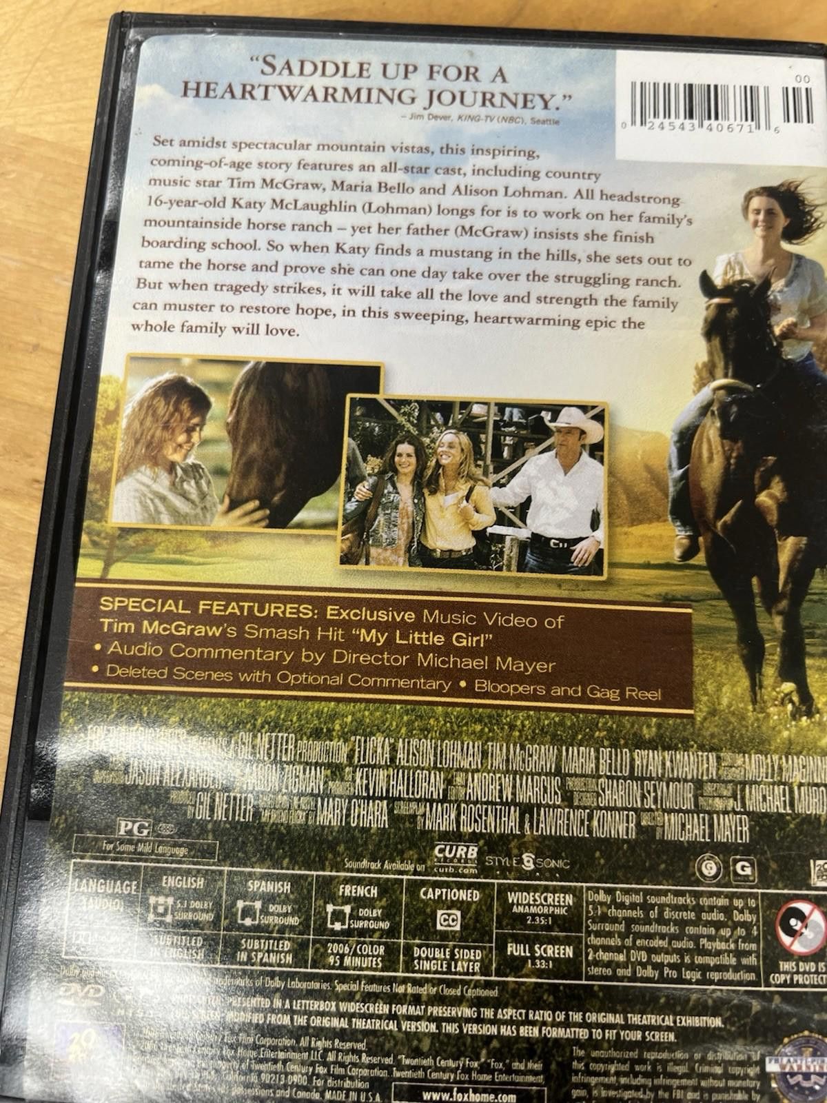 Other Flicka DVD Tim McGraw Alison Lohman Horses Family Drama Size ONE SIZE - 12 Thumbnail