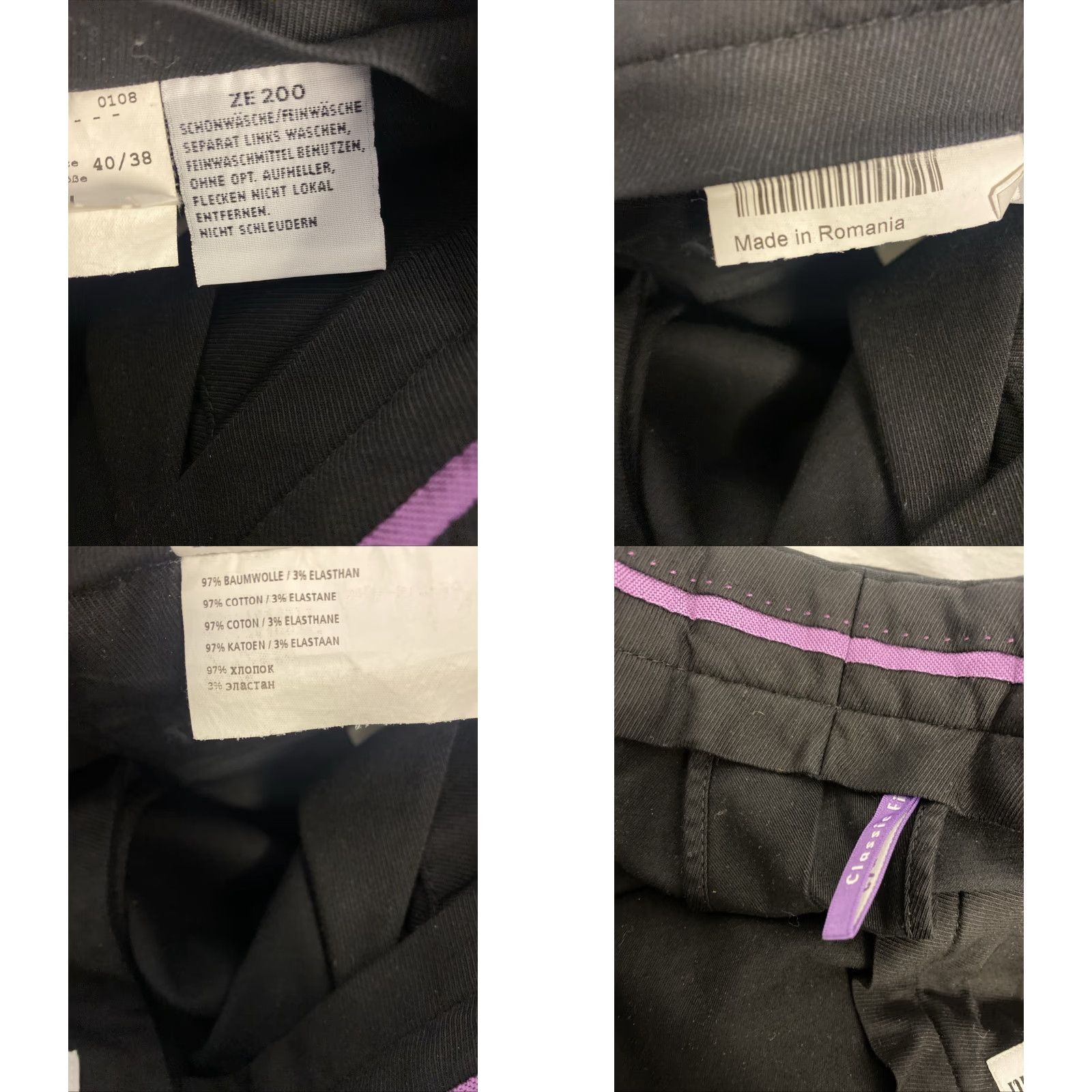 Vintage VINTAGE Hiltl The Ultimate Trouser ZE200 Pants Men 38 X 28 Black Cotton Blend Mid Rise Regular Straight Chino Mens Size US 38 / EU 54 - 8 Thumbnail